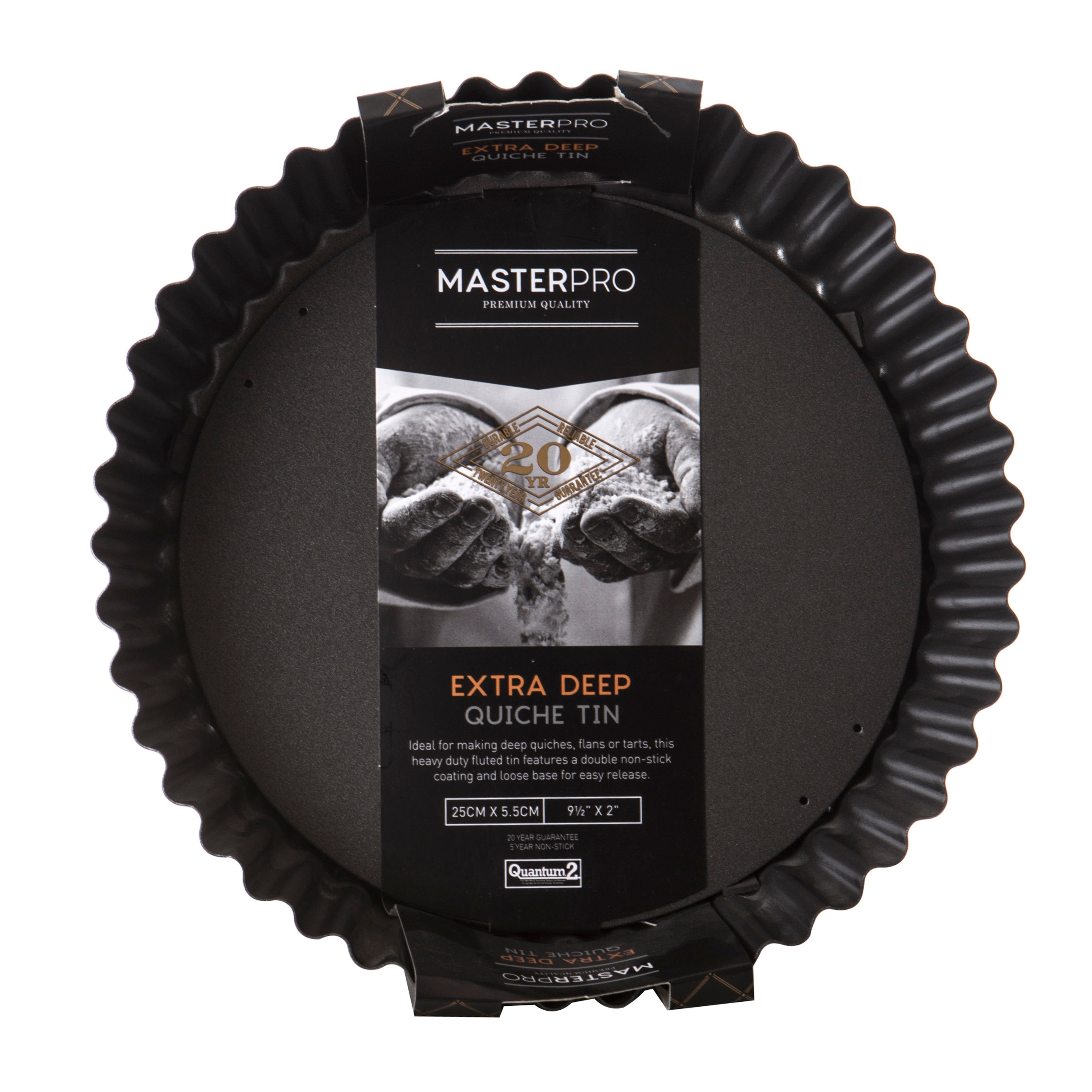 MasterPro Non-Stick Loose Base Round Deep Flan & Quiche Tin