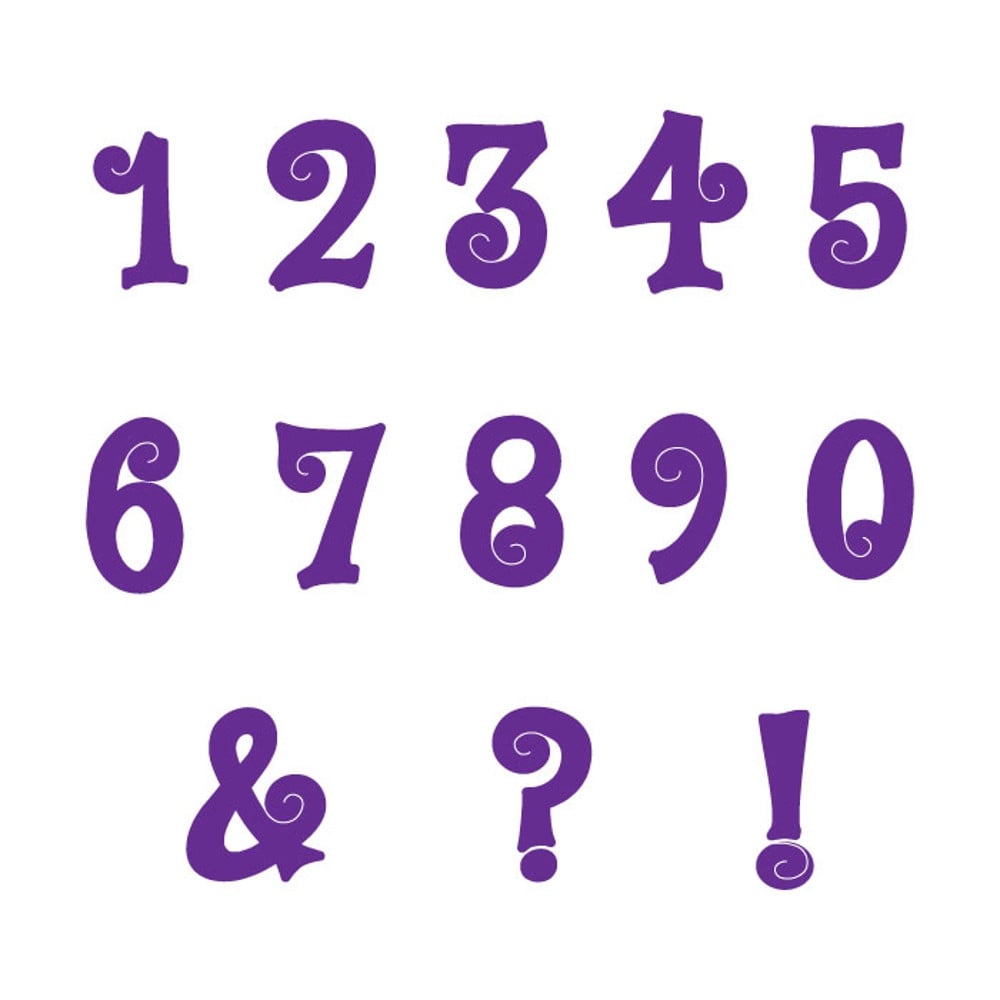 Marvelous Molds Numbers & Symbols Swirly Flexabet Onlay