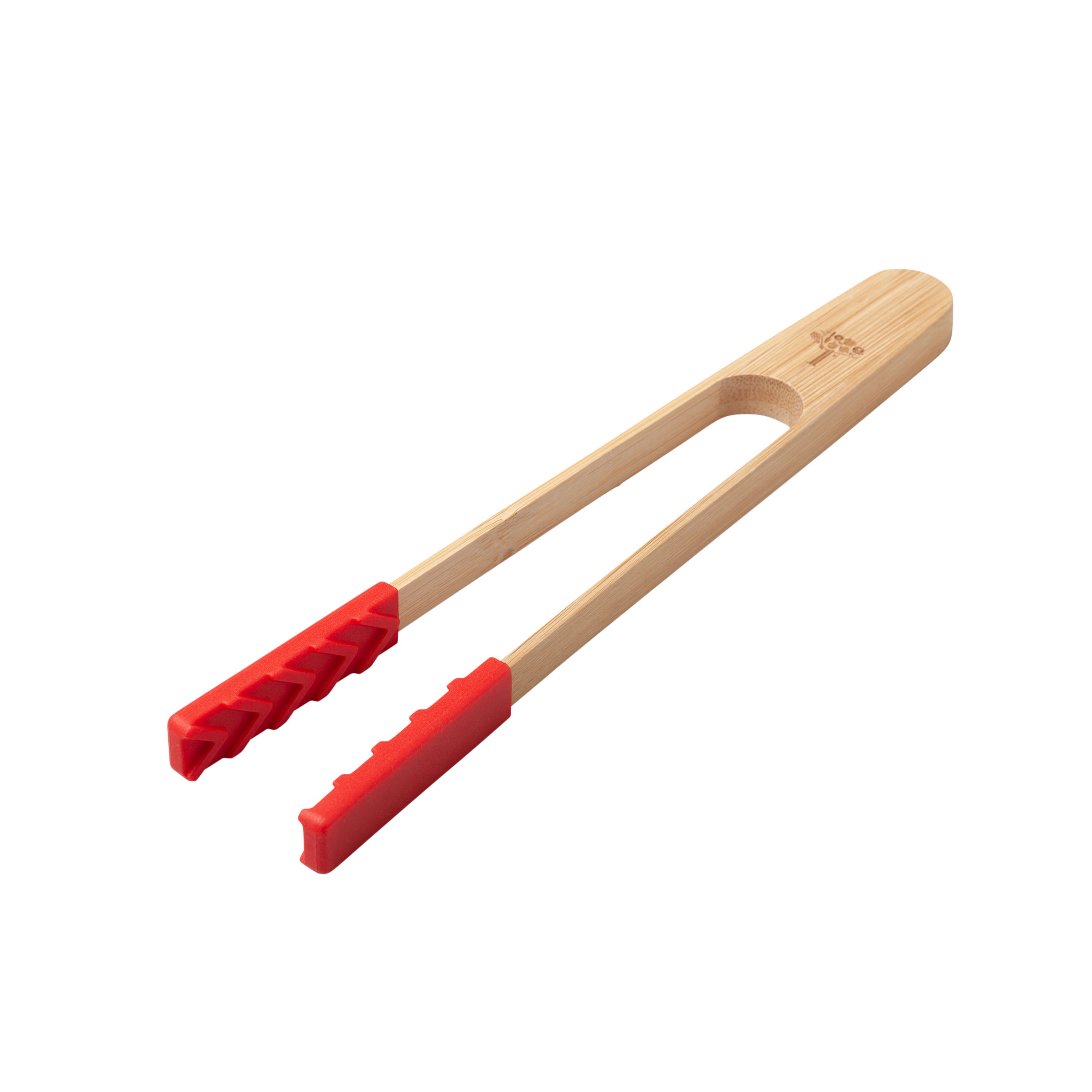 Zeal Bamboo Large Tongs with Silicone Ends (Neon Assorted)