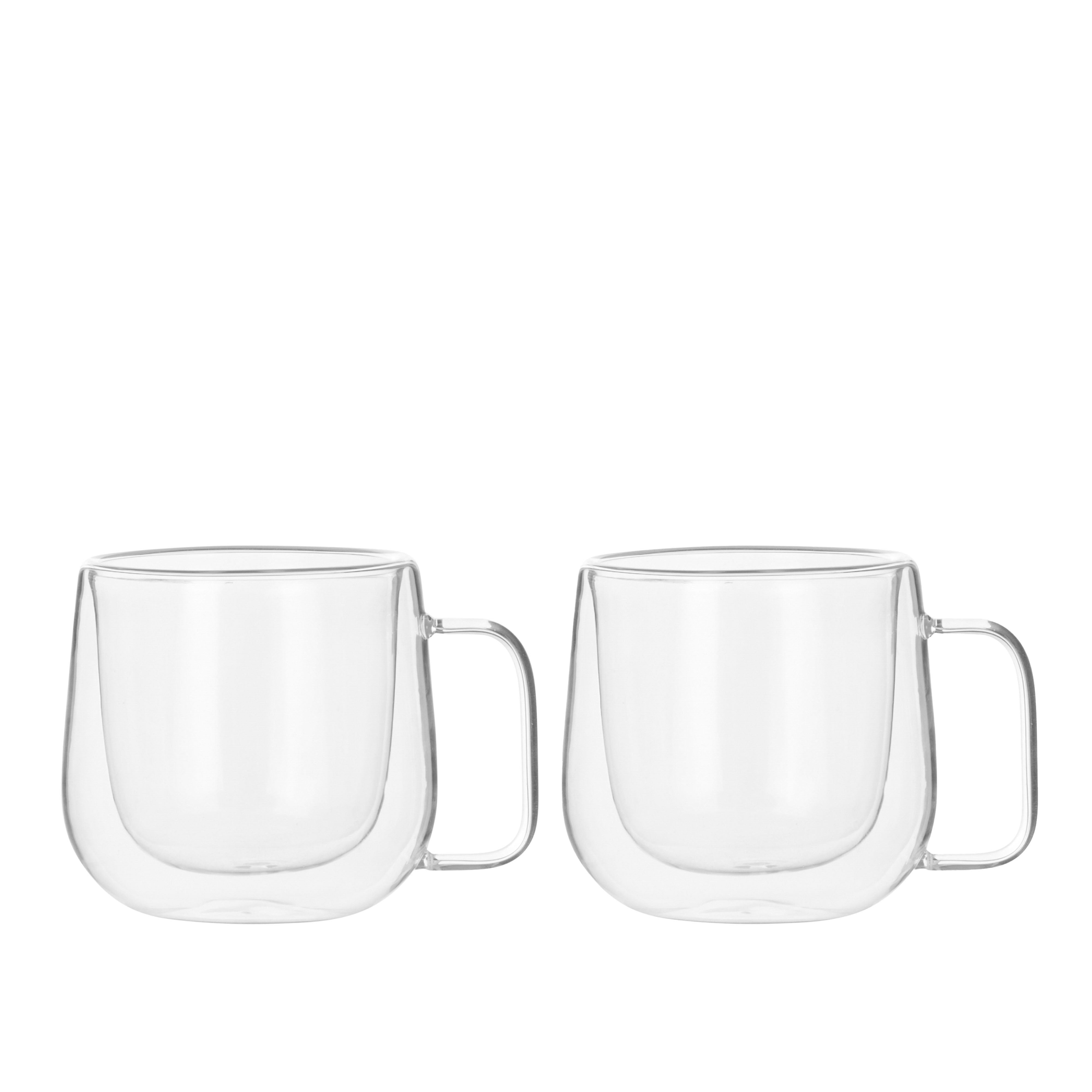 Leaf & Bean Double Wall Glass Mug 2 Piece Set 300ml Clear