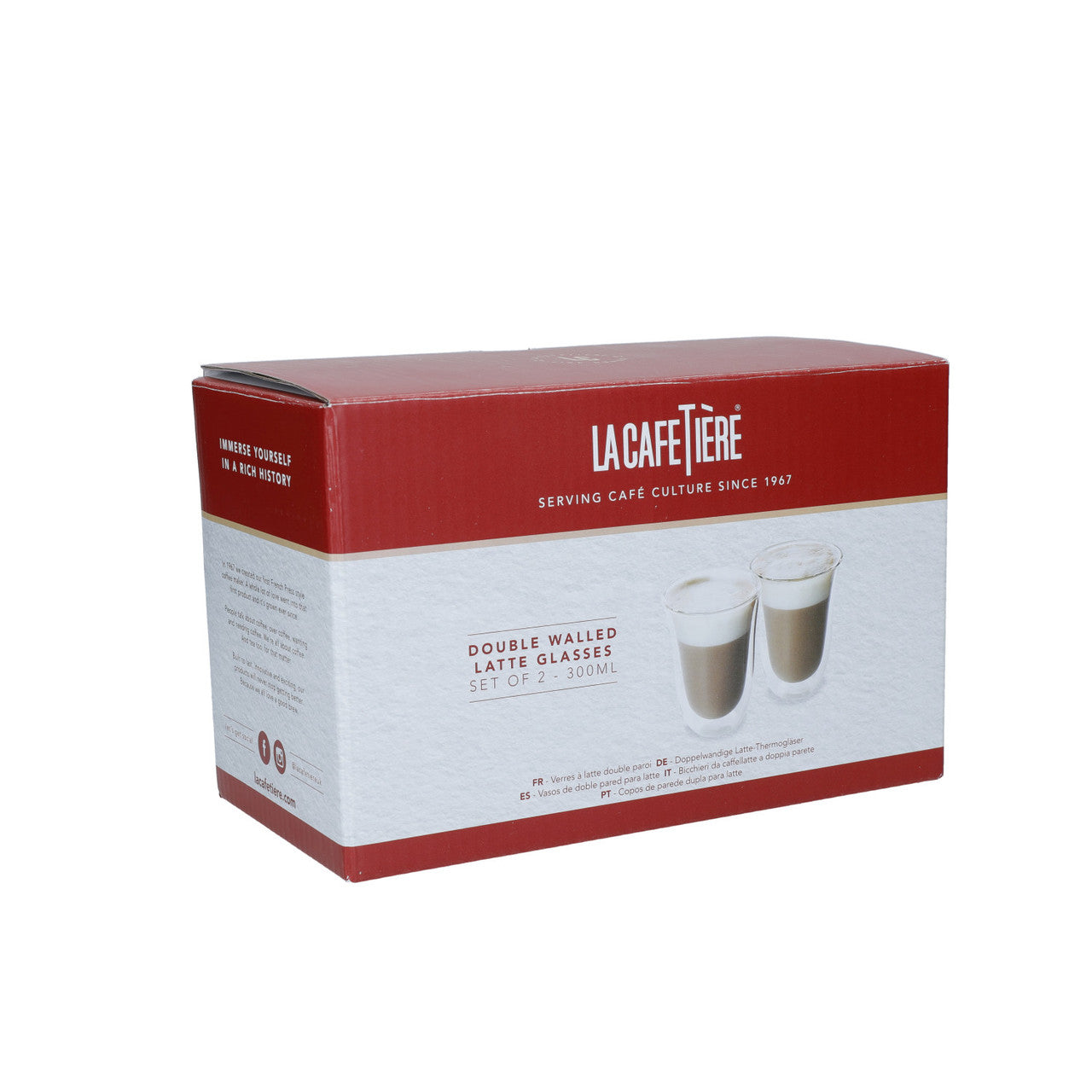 La Cafetière Double Walled Latte Glasses Set of 2 270ml