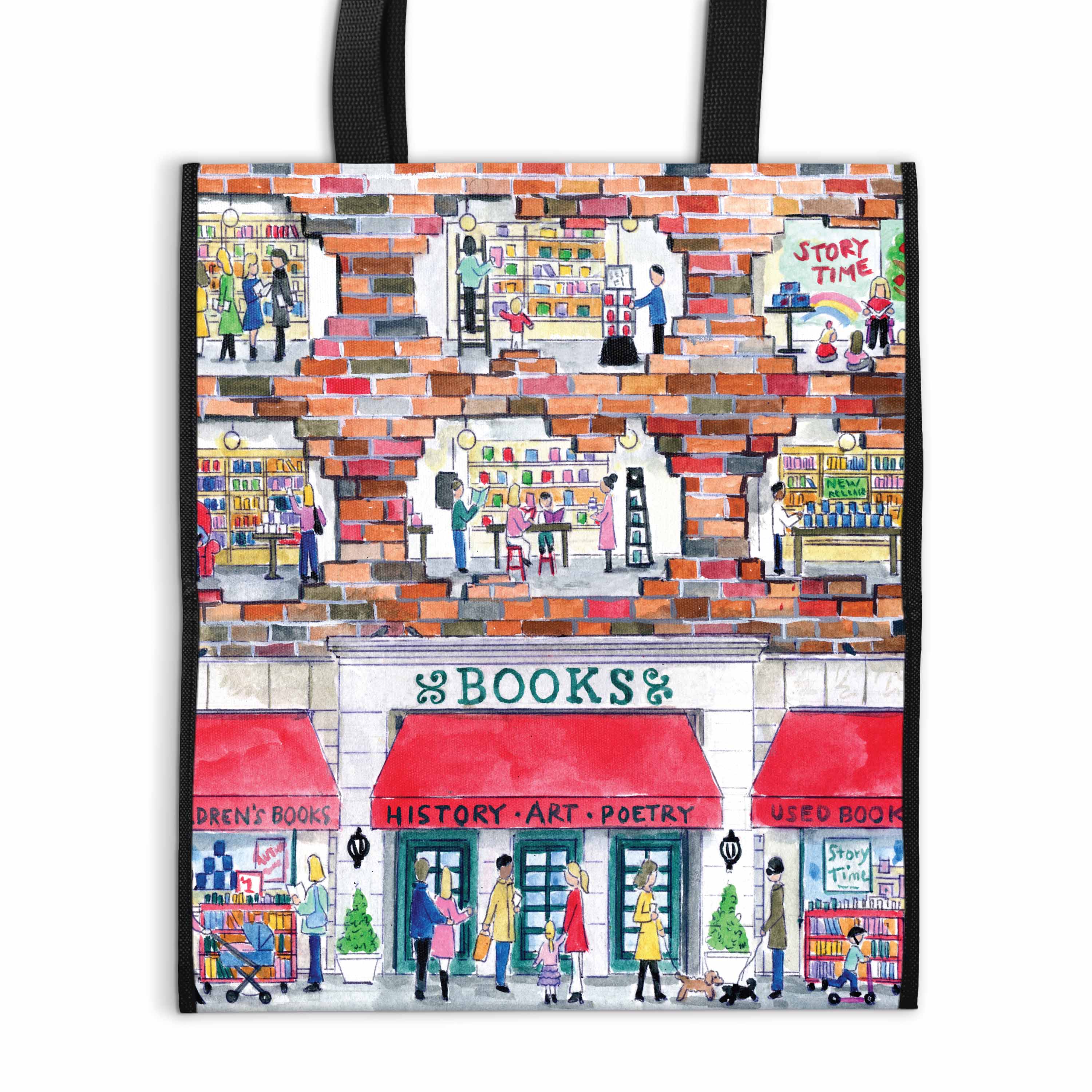 Galison Storrings A Day at the Bookstore Reusable Bag