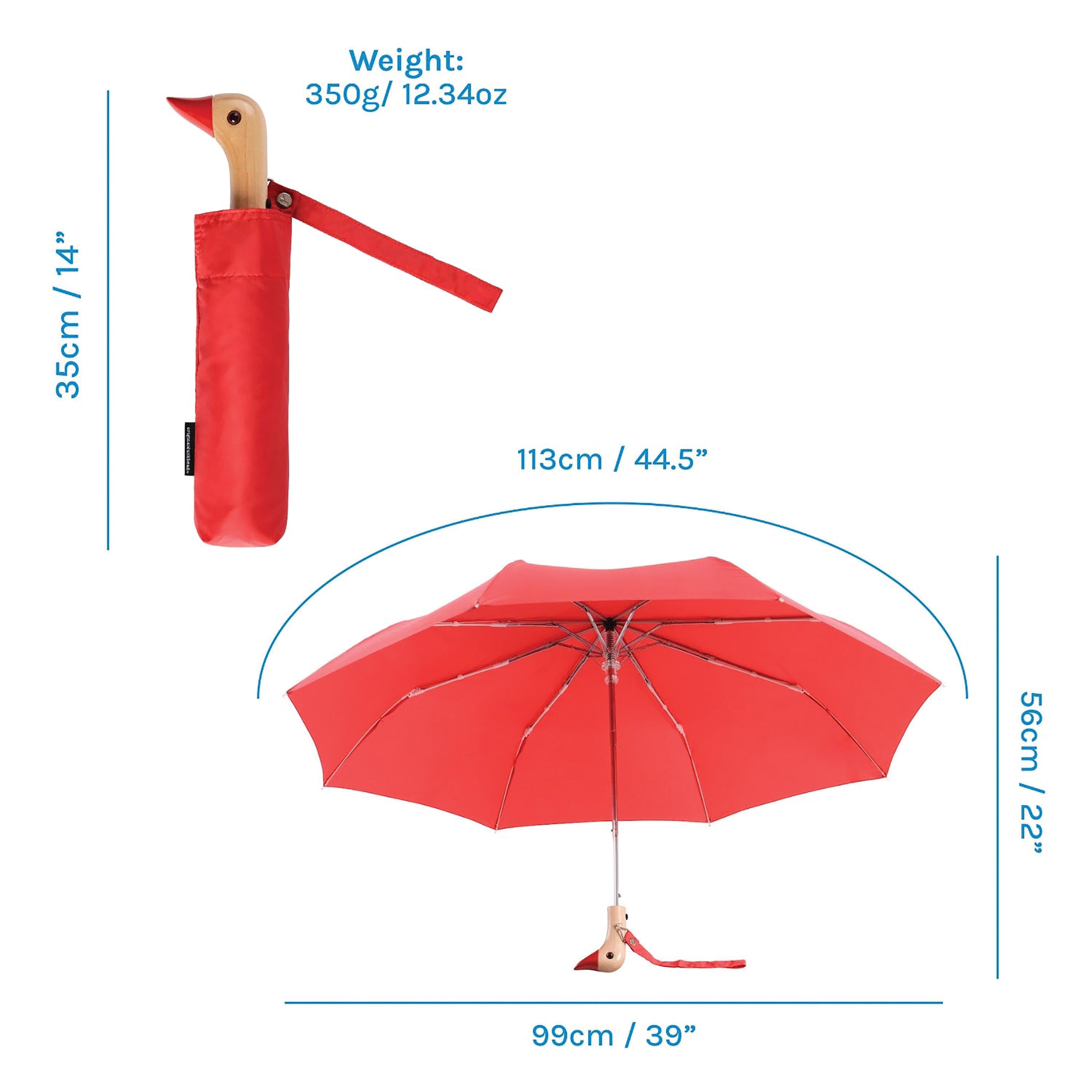 Original Duckhead Duck Umbrella Compact Red
