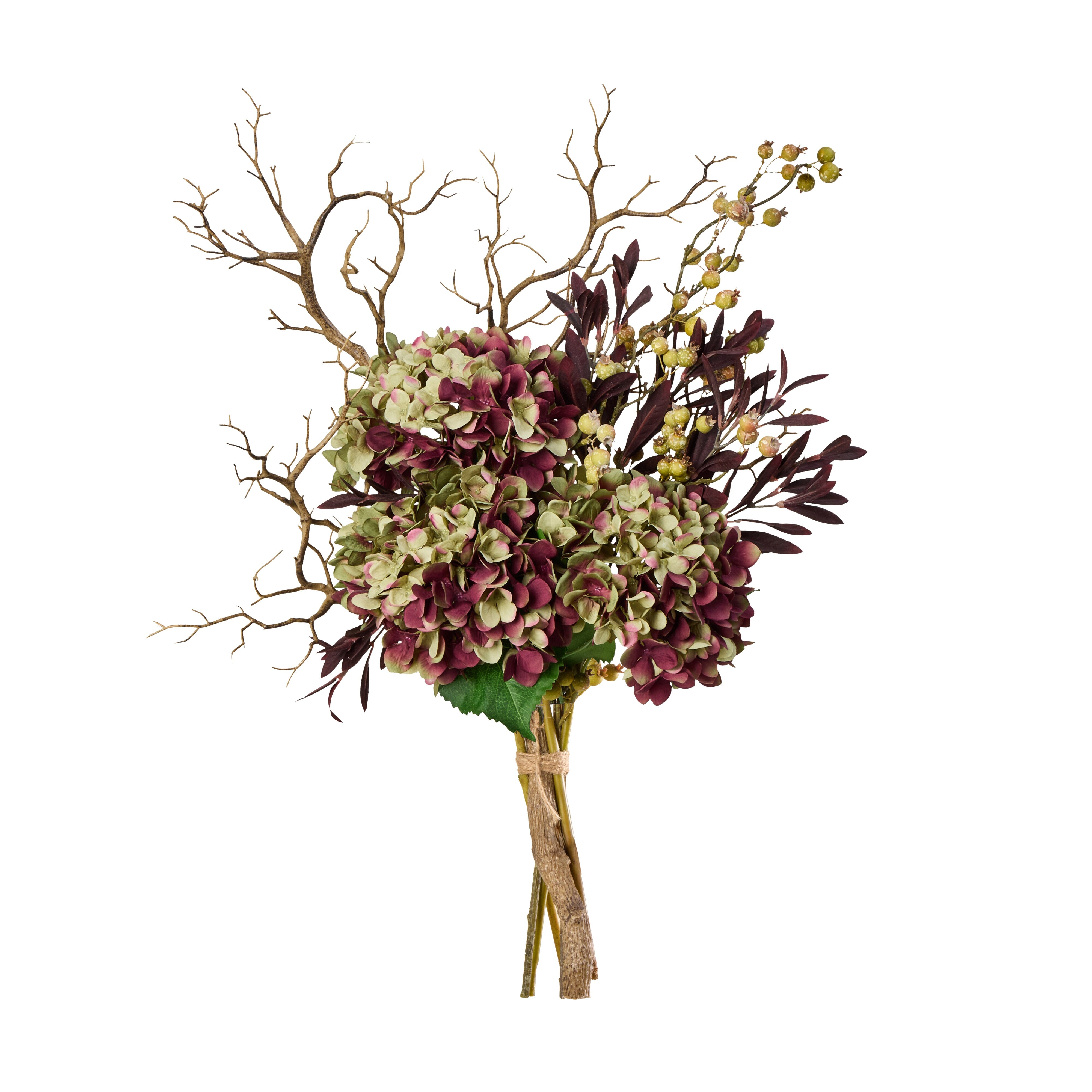 Rogue Hydrangea Olive Branch Mix Bouquet Green & Burgundy
