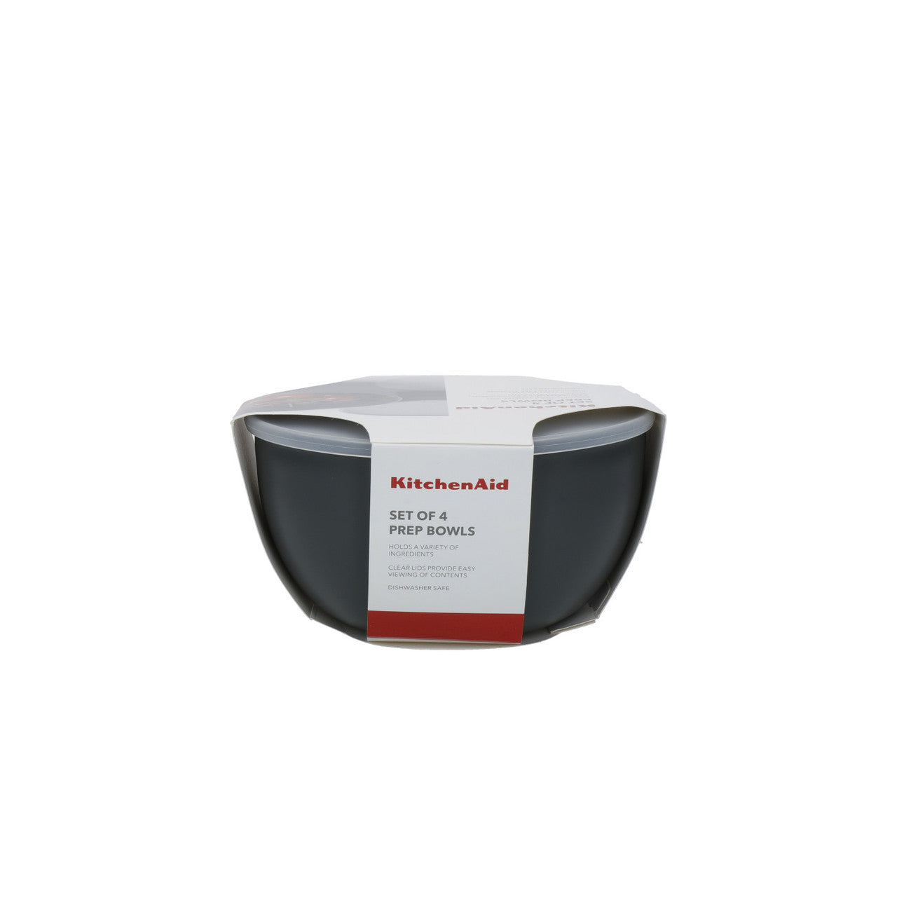 KitchenAid 4 Piece Meal Prep Bowl Set with Lids (Charcoal Grey)
