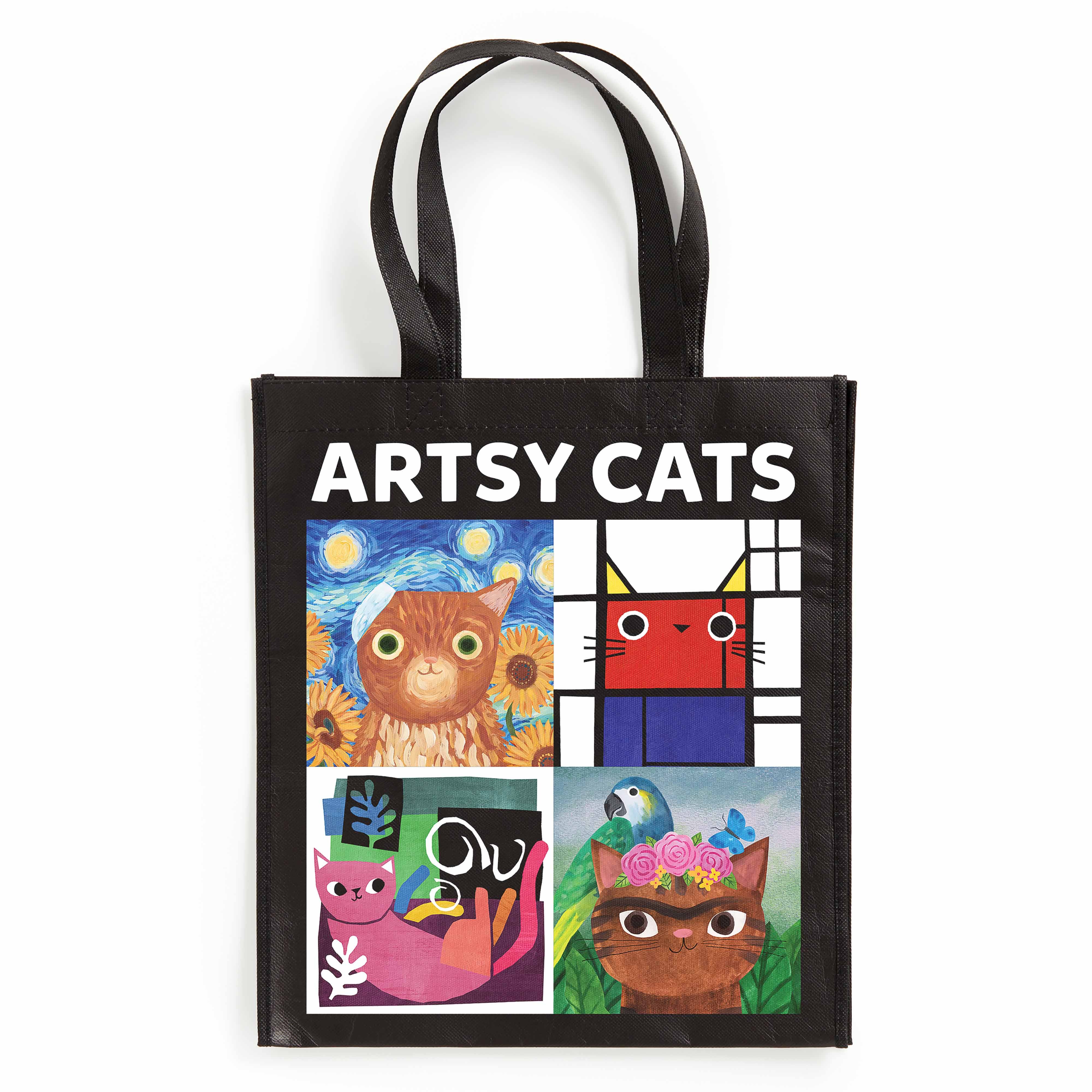 Mudpuppy Artsy Cats Reusable Shopping Bag