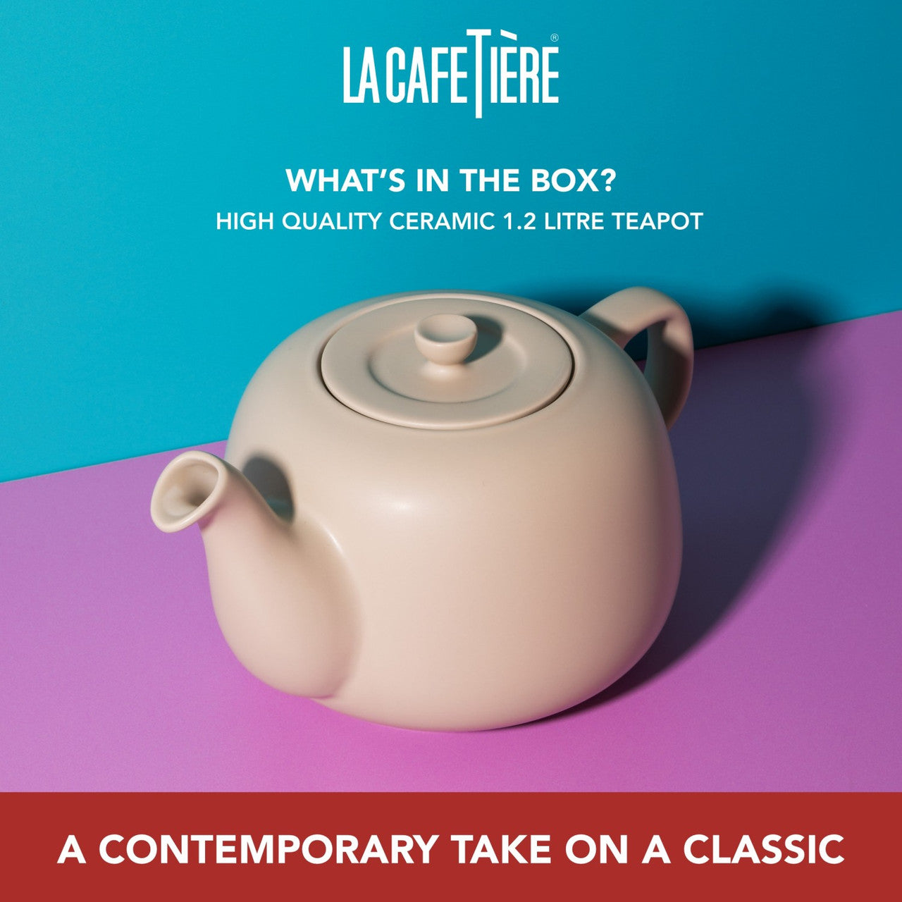 La Cafetière Ceramic Teapot 1.2L (Latte)