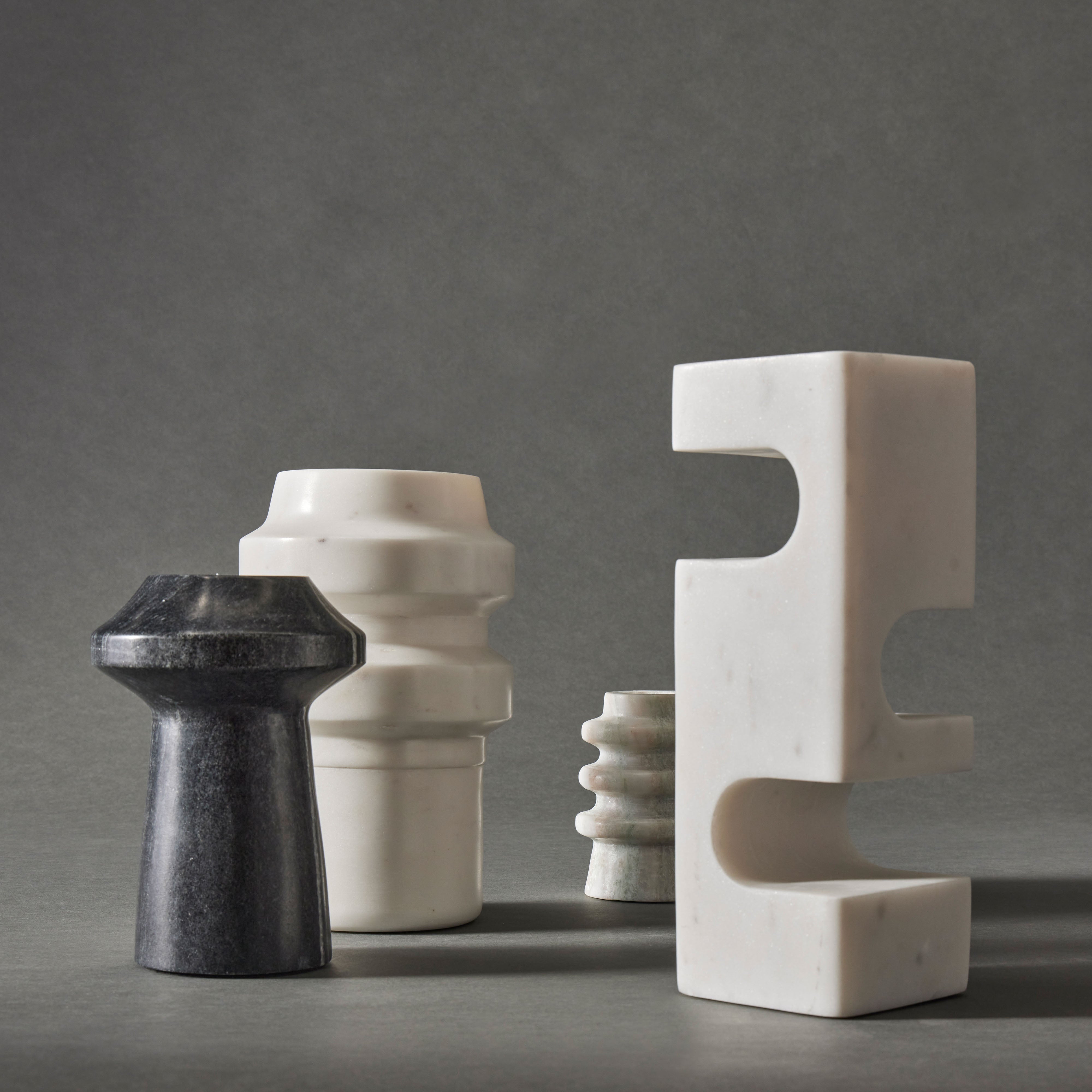 Grand Designs Eros Marble Vase White & Grey