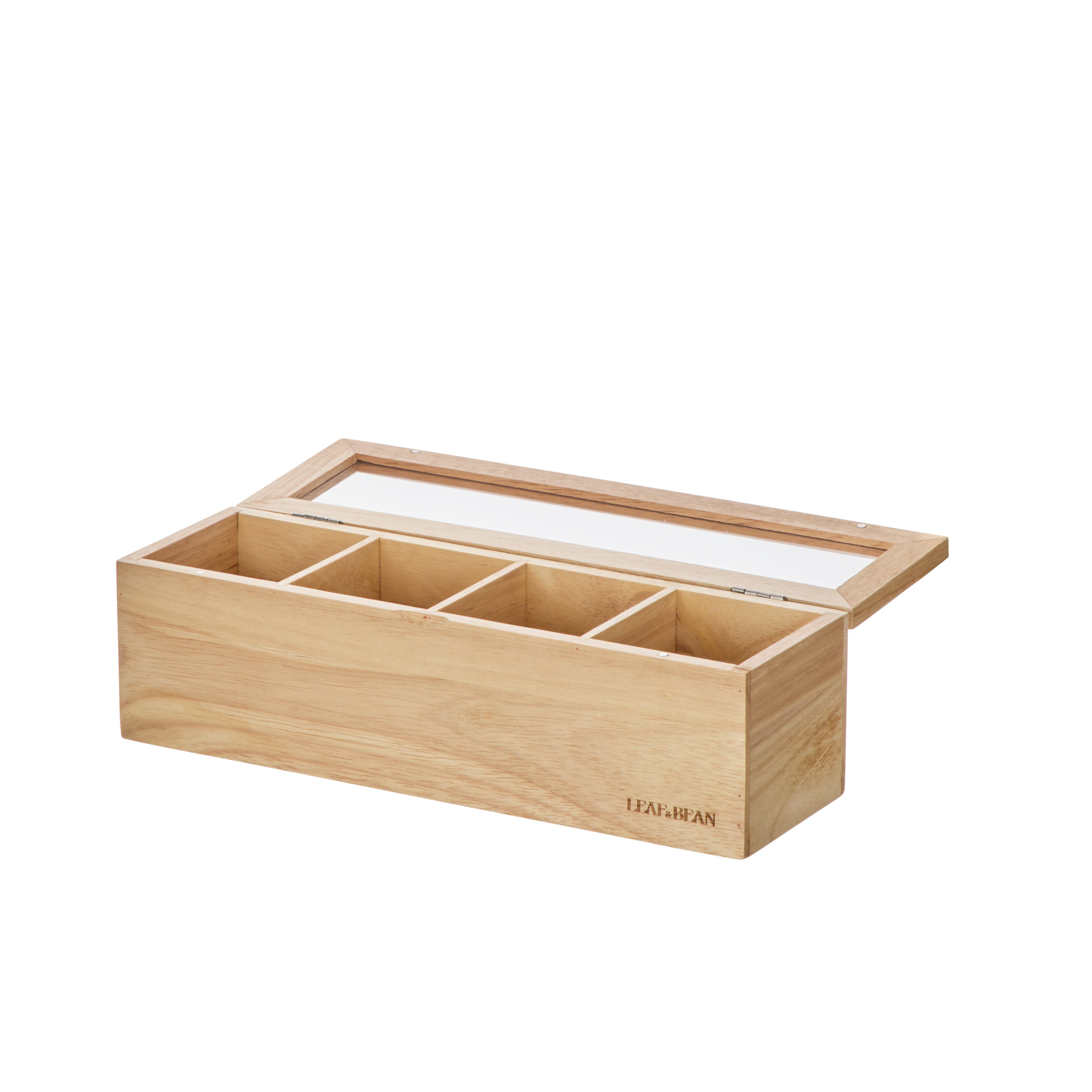 Leaf & Bean Wooden Tea Box Long Natural