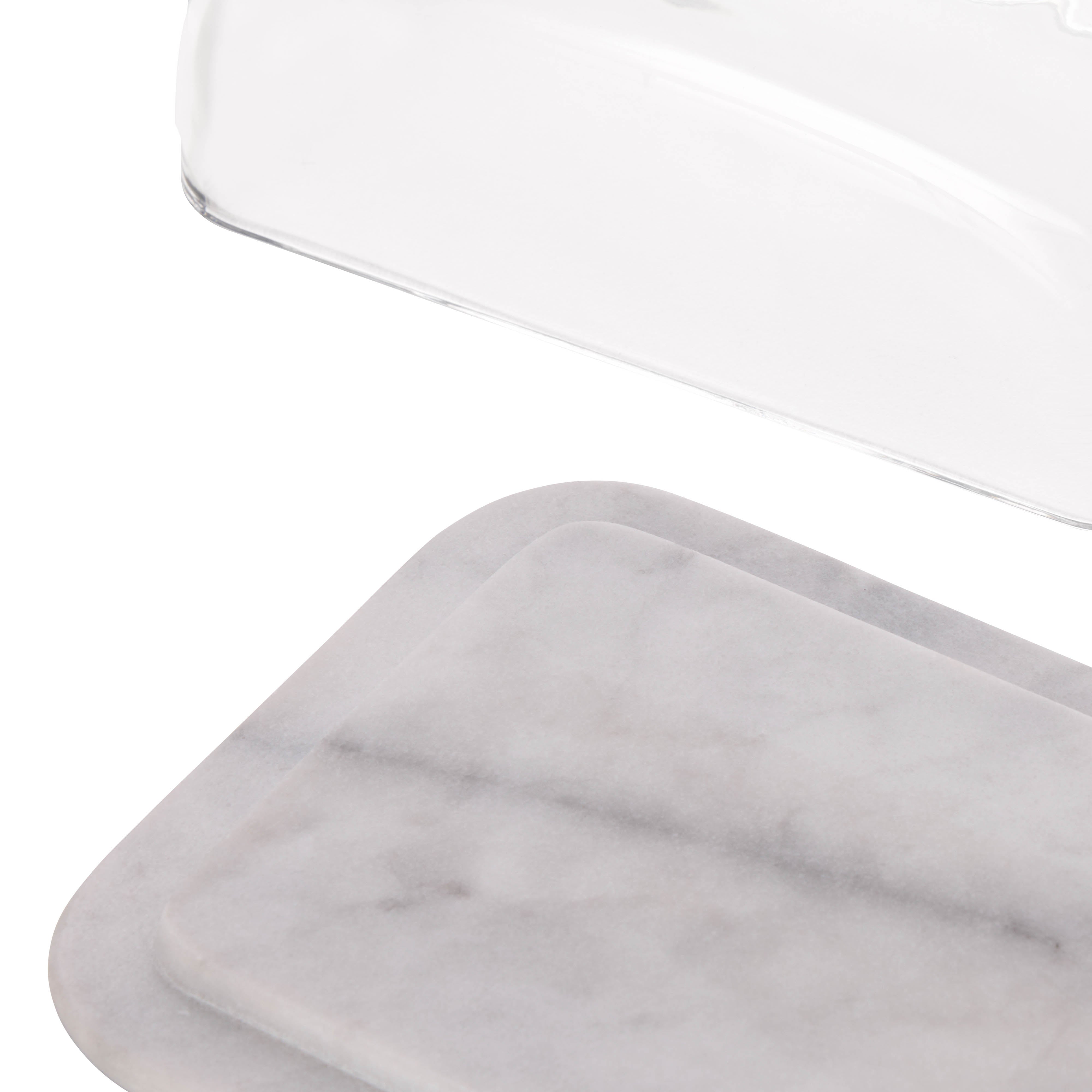 Davis & Waddell Nuvolo Marble Butter Dish White Grey