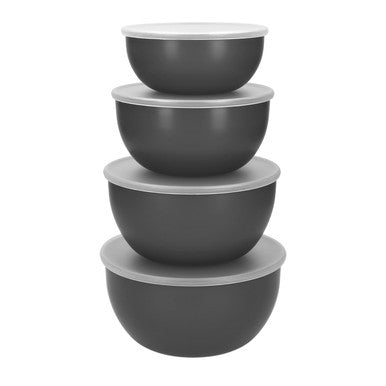 KitchenAid 4 Piece Meal Prep Bowl Set with Lids (Charcoal Grey)