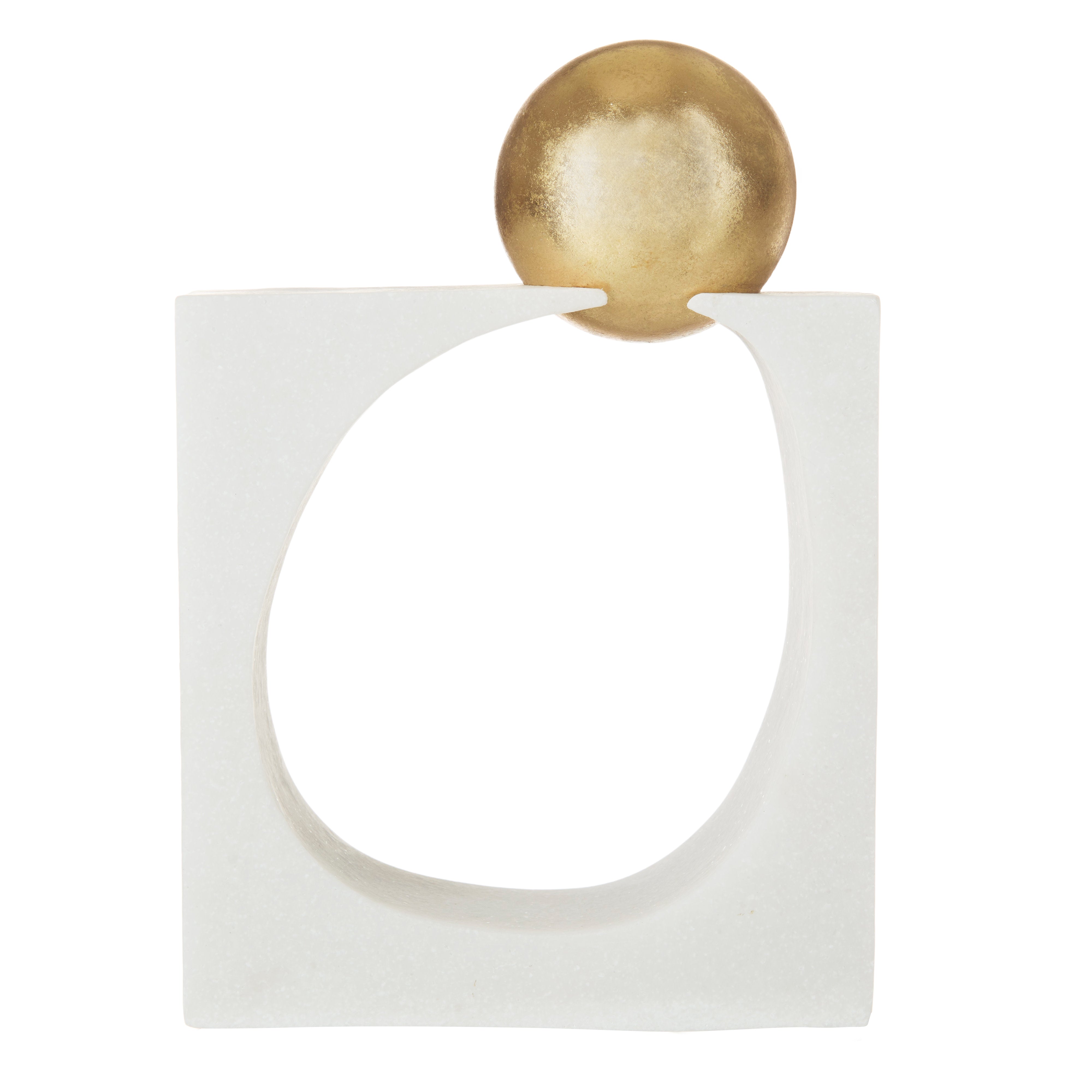 Amalfi Frette Sculpture Tall White & Gold