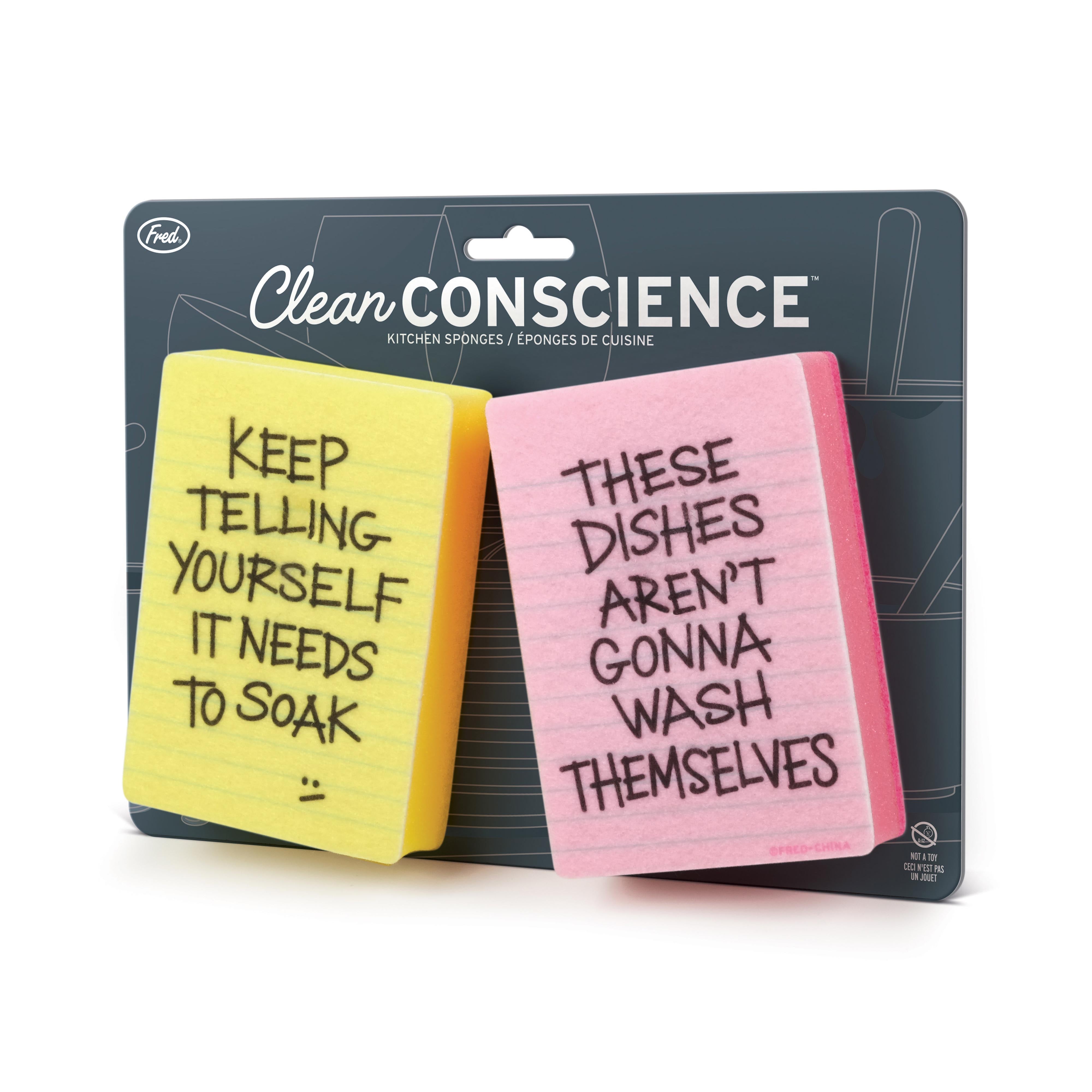 Fred Clean Conscience Sponges 2 Piece Set Multi-Coloured