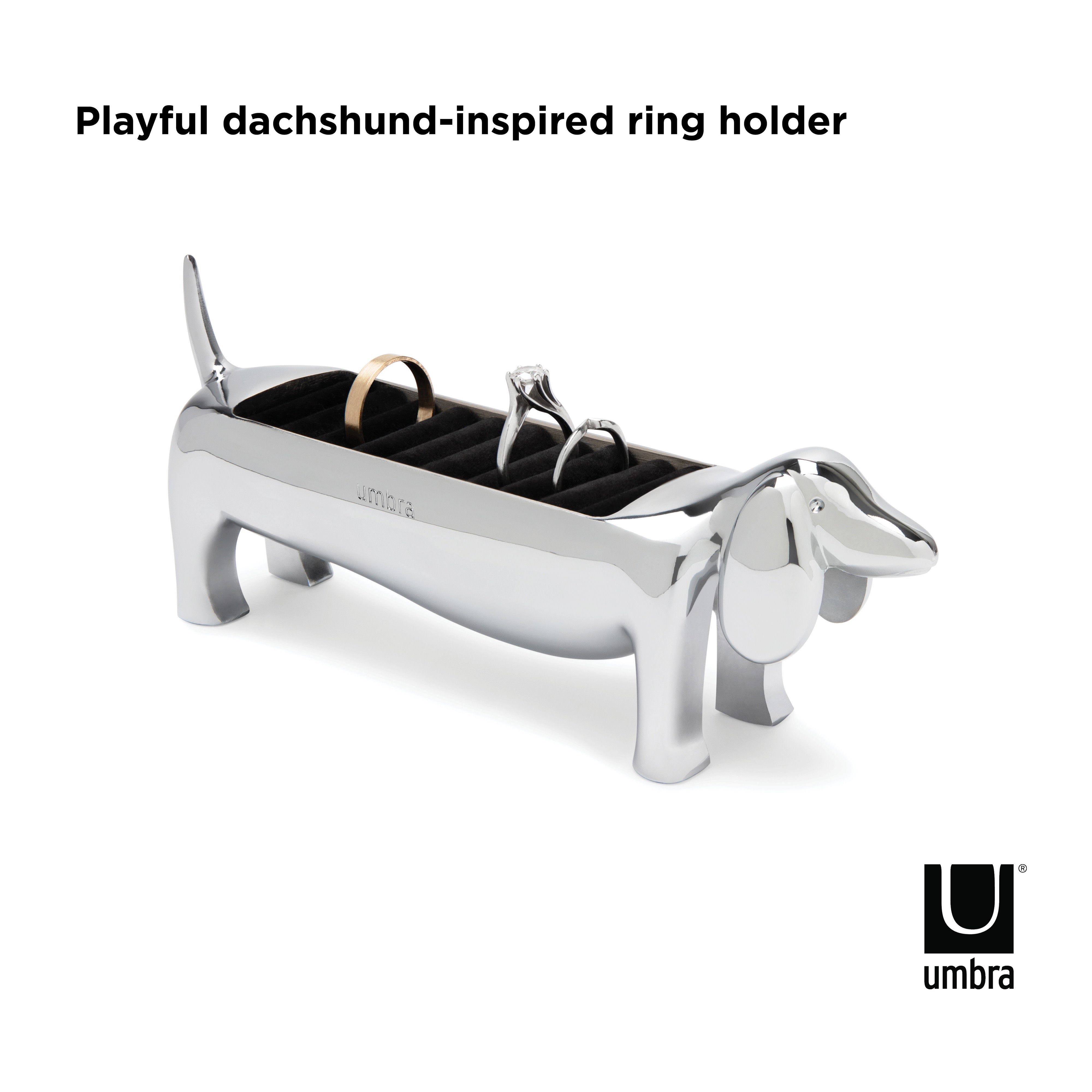 Umbra Dachsie Ring Holder Chrome