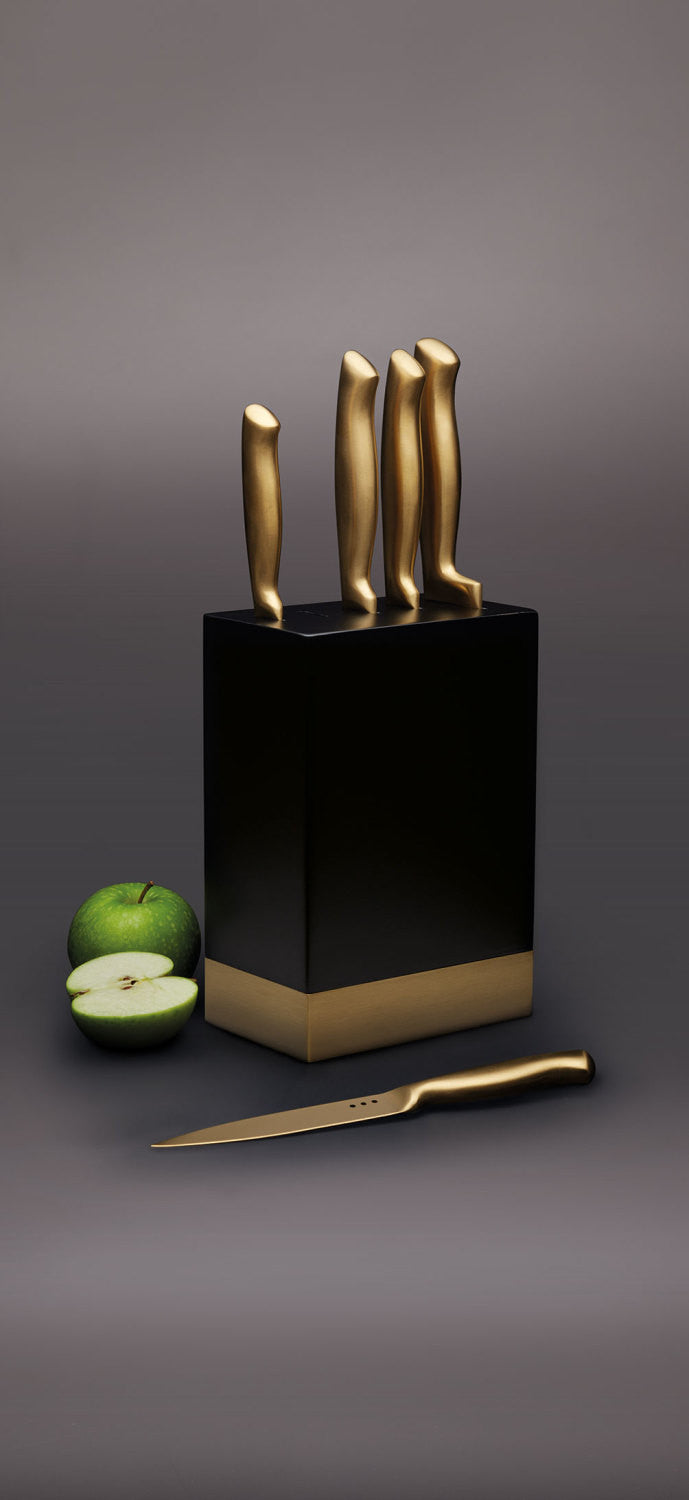 MasterClass Brass Effect 5 Piece Knife Block Set