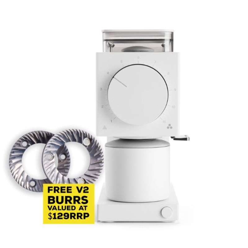 Fellow Ode Gen 1 Grinder & Free Gen 2 Brew Burr Bundle - White