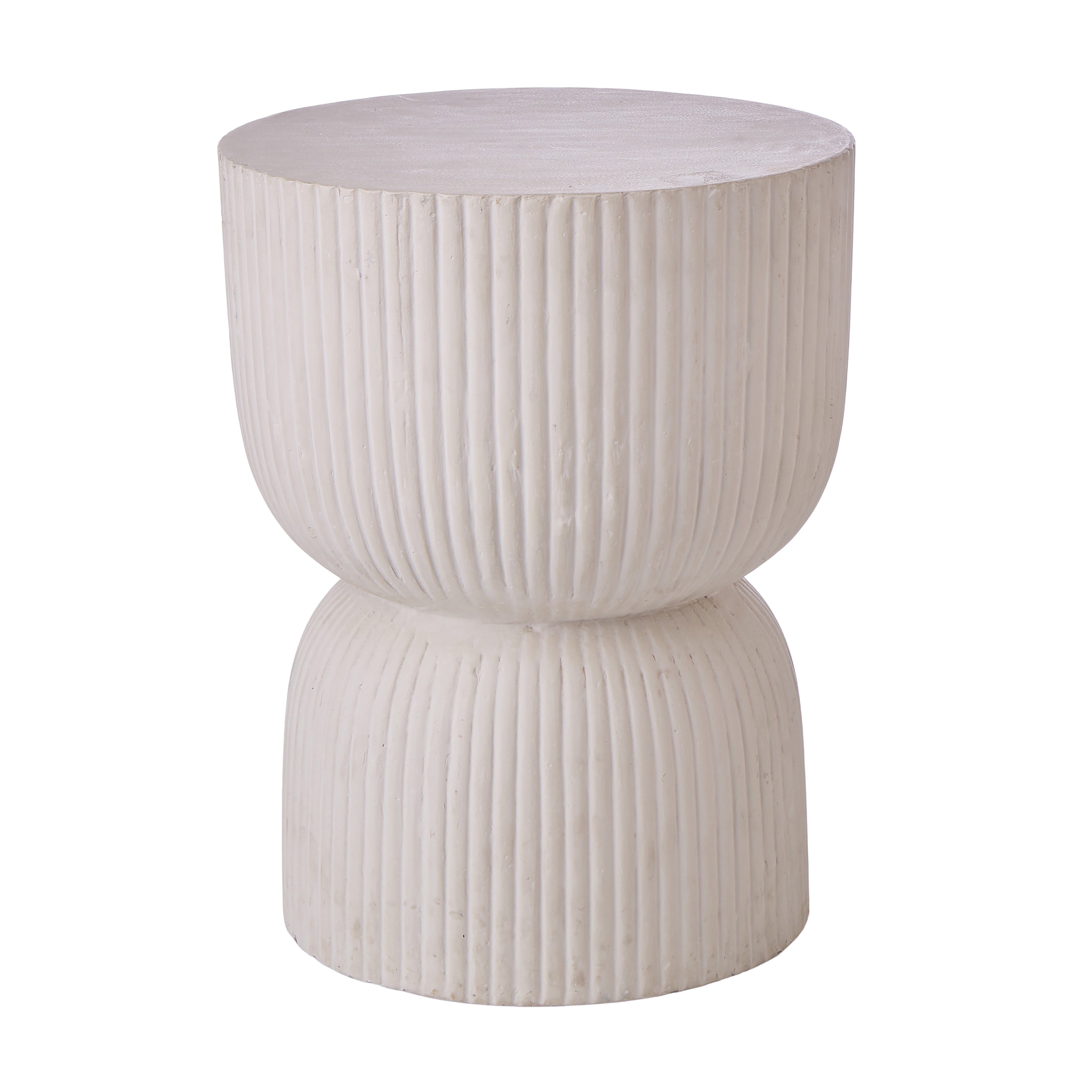 Amalfi Etta Side Table/Stool Cream Wash