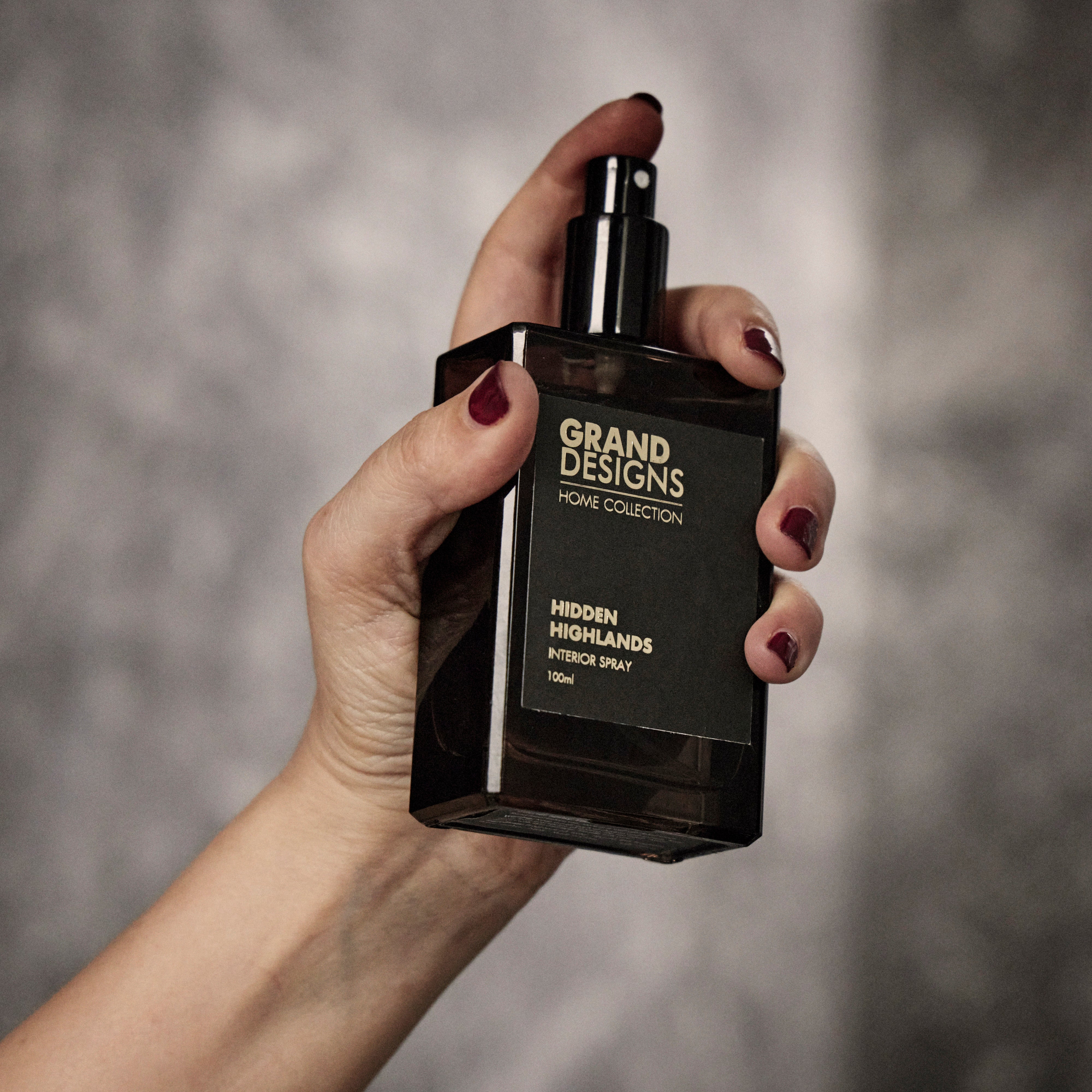Grand Designs Hidden Highlands Scented Interior Spray 100ml Black