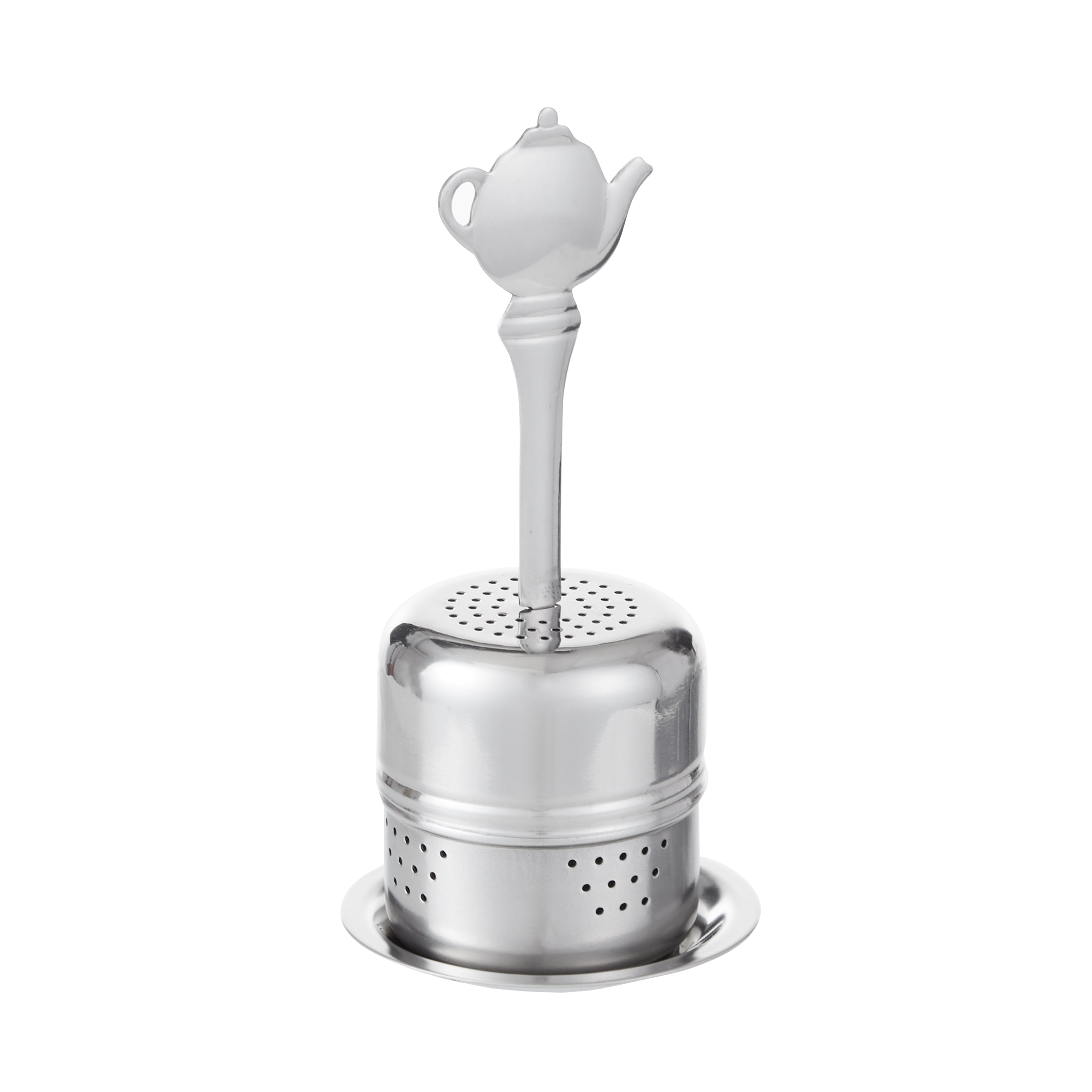 Leaf & Bean Tea Infuser Ball With Handle Silver