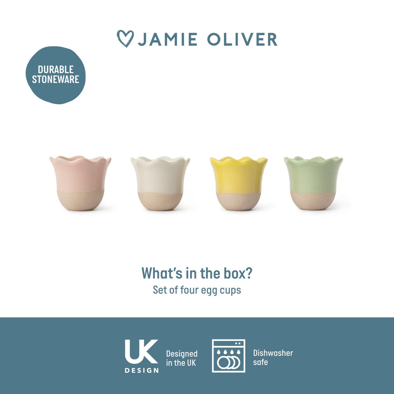Jamie Oliver Big Love 6cm Excellent Egg Cups Set of 4 Mixed Colours