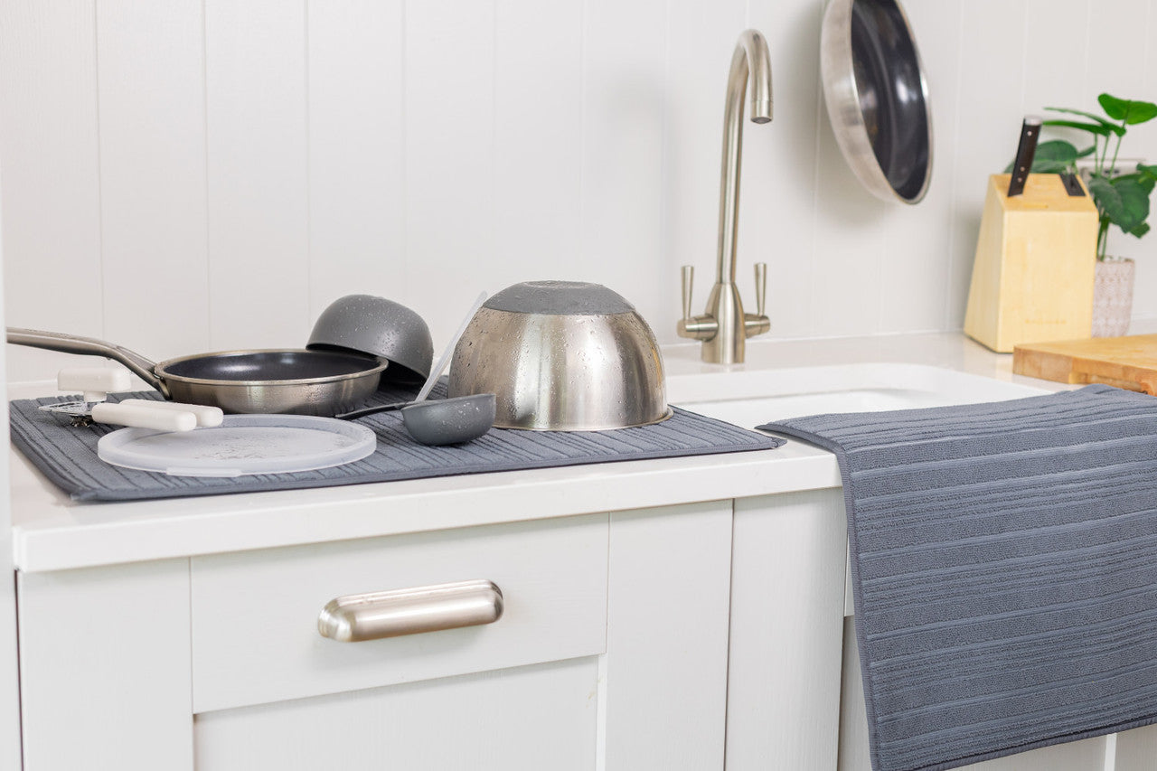 KitchenAid Sink Drying Mat Set of 2 (Charcoal Grey)