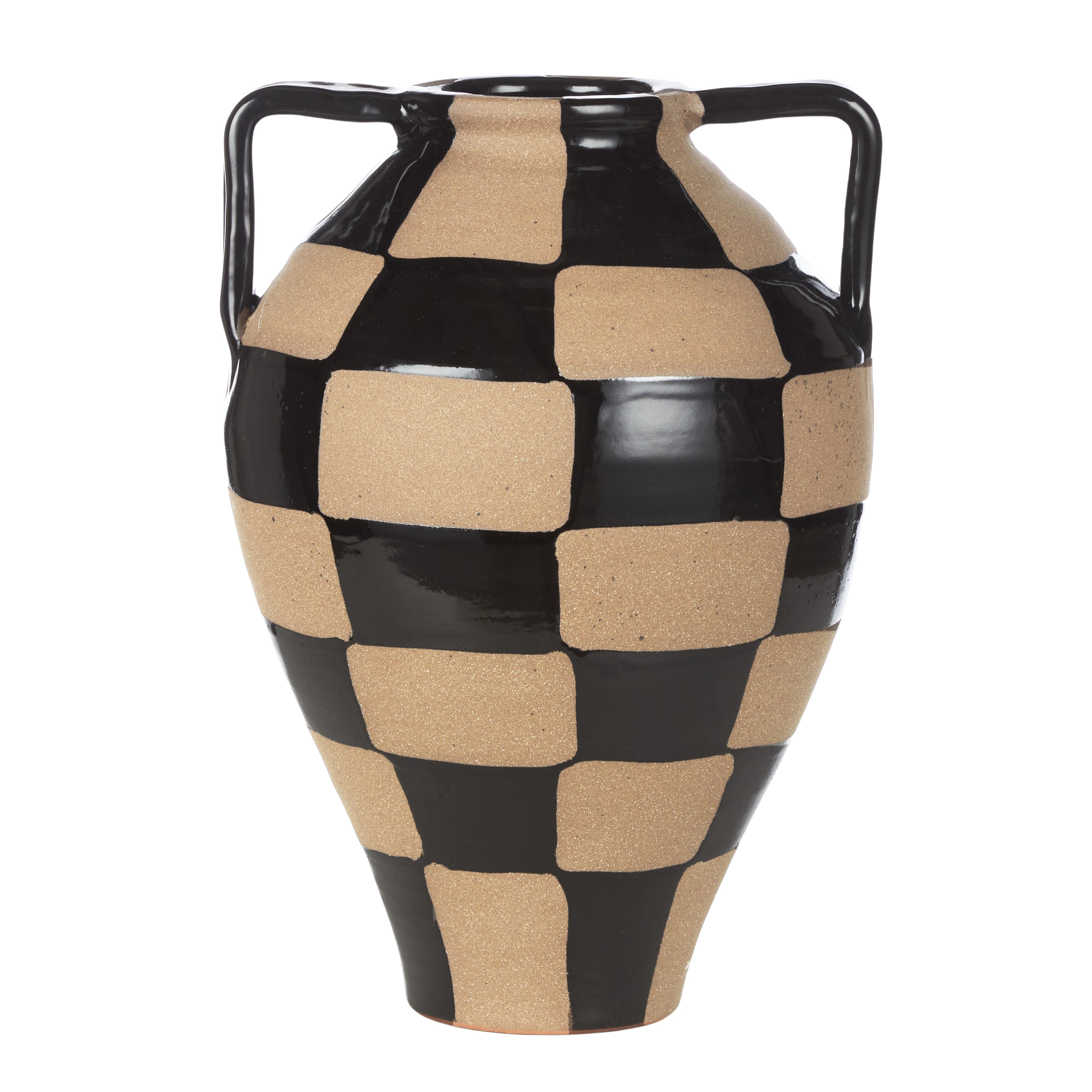 Amalfi Fulton Vase with Arms Large Black & Natural