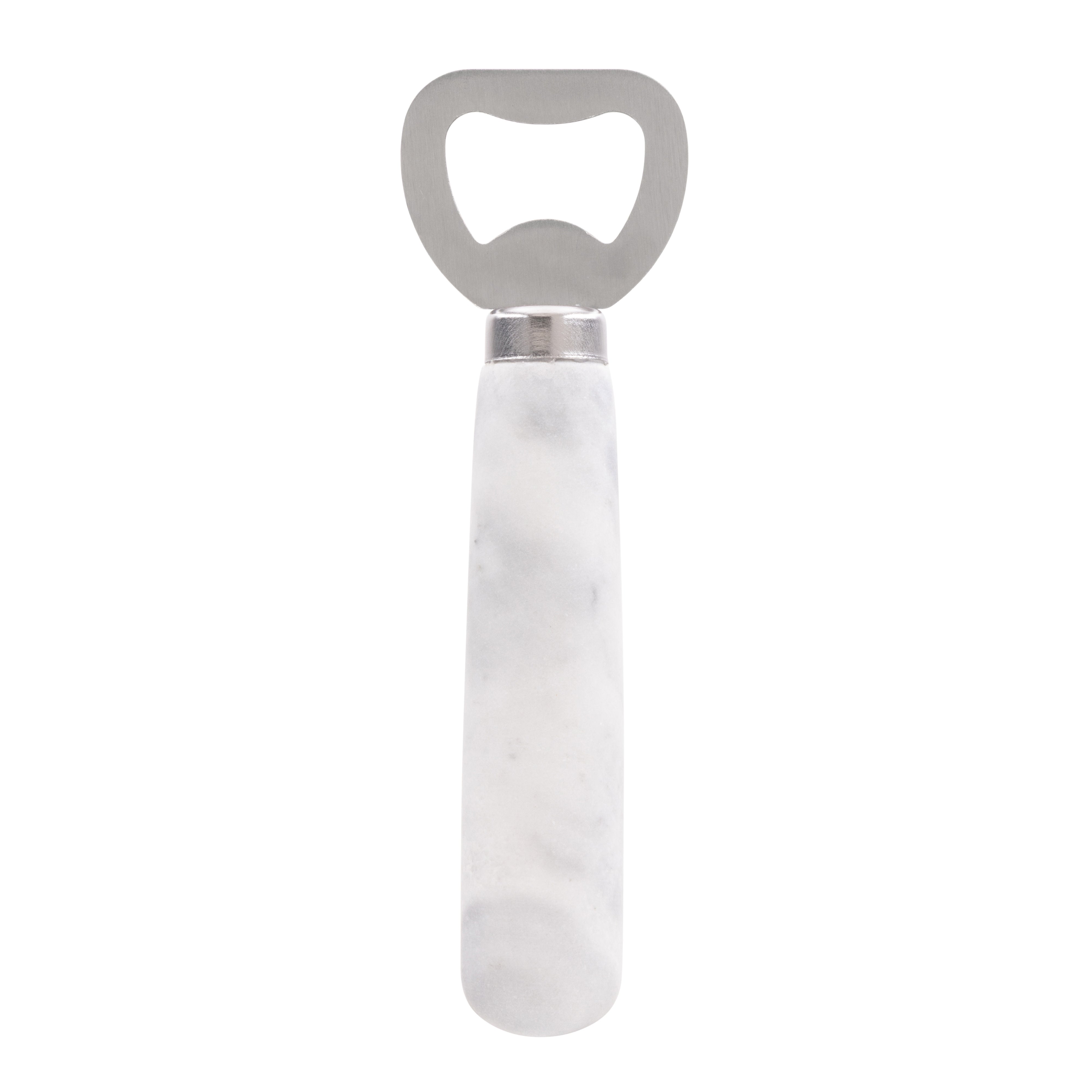 Davis & Waddell Nuvolo Marble Bottle Opener White Grey & Silver