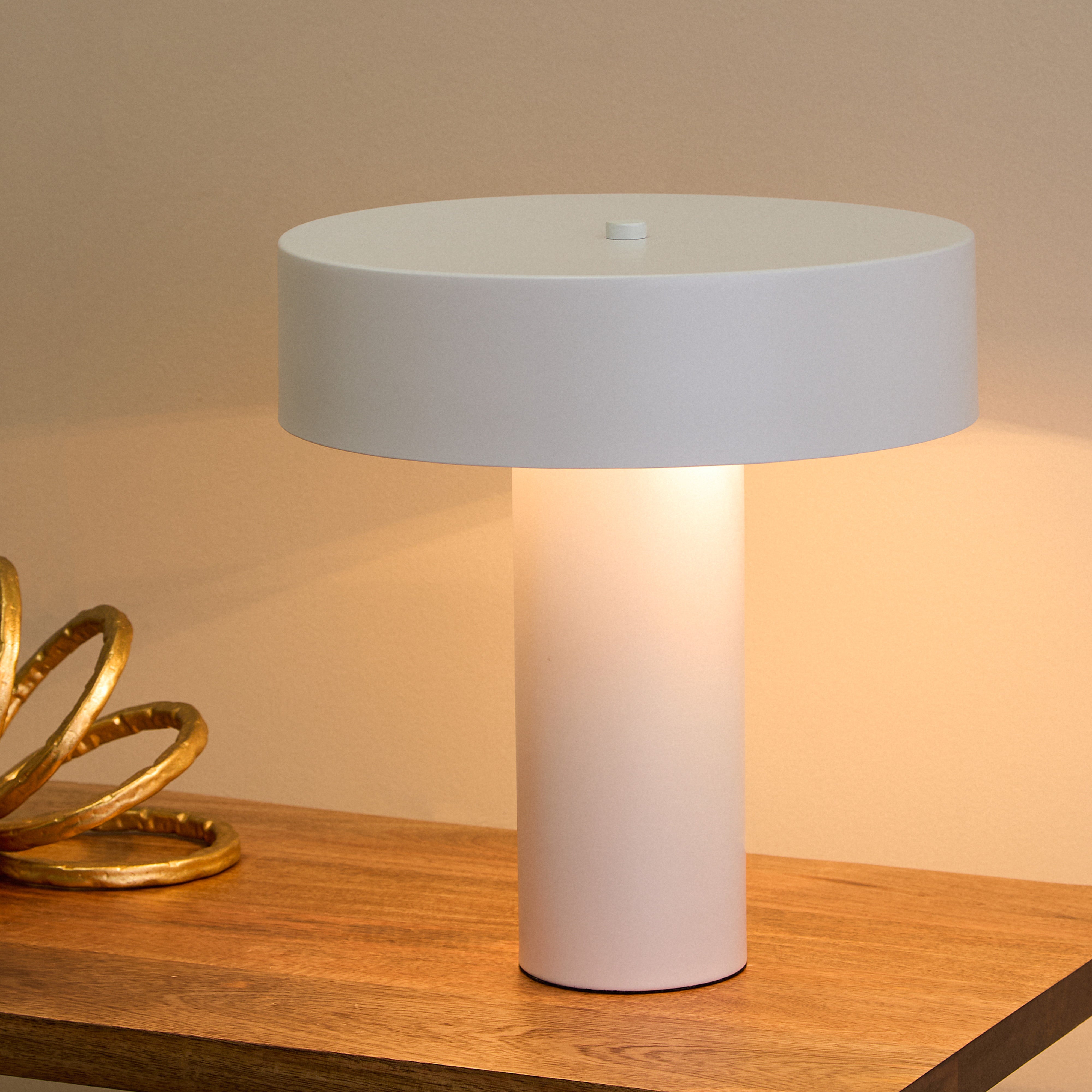 Amalfi Thiago Metal Table Lamp White
