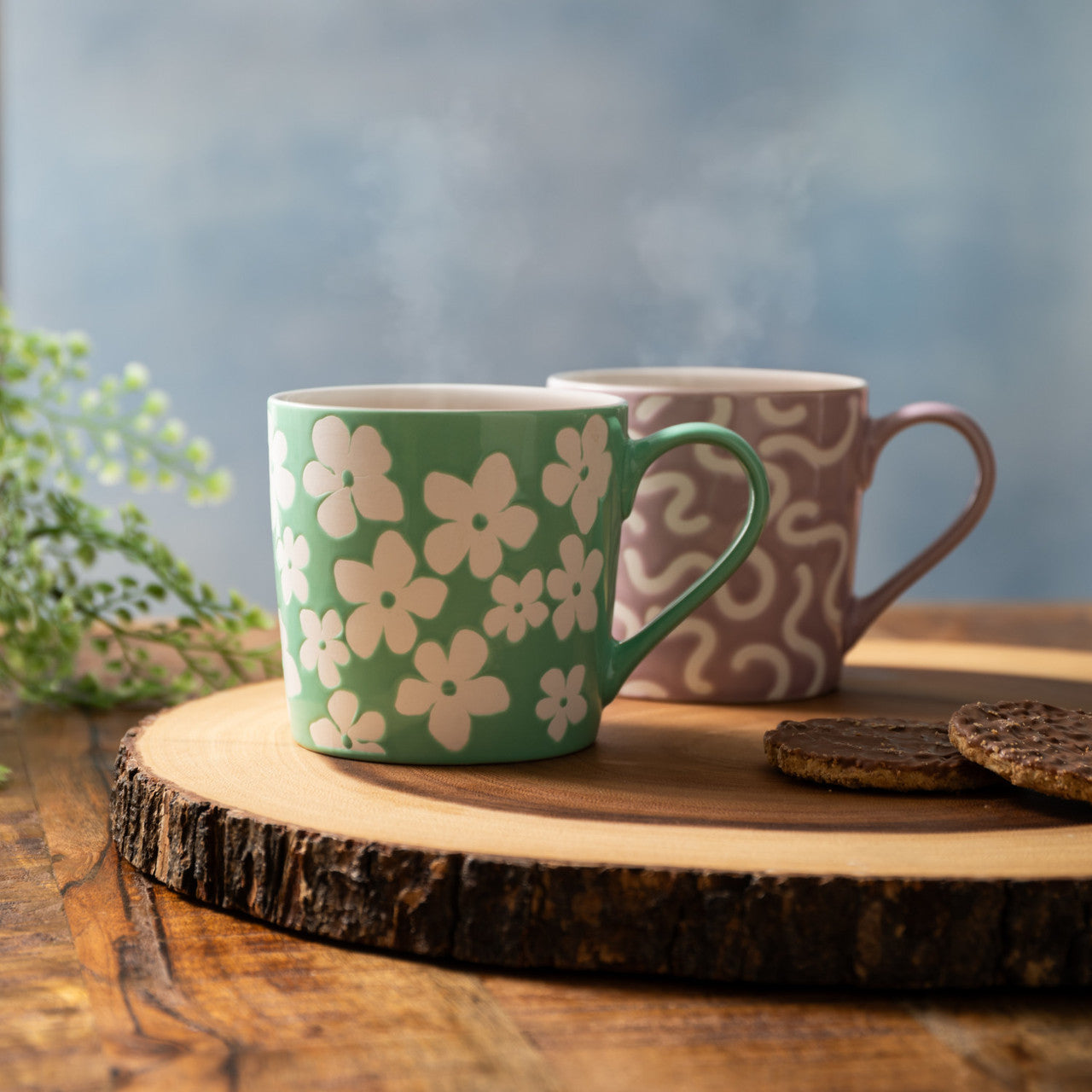 Mikasa Stoneware Mug 360ml (Pink Swirl)