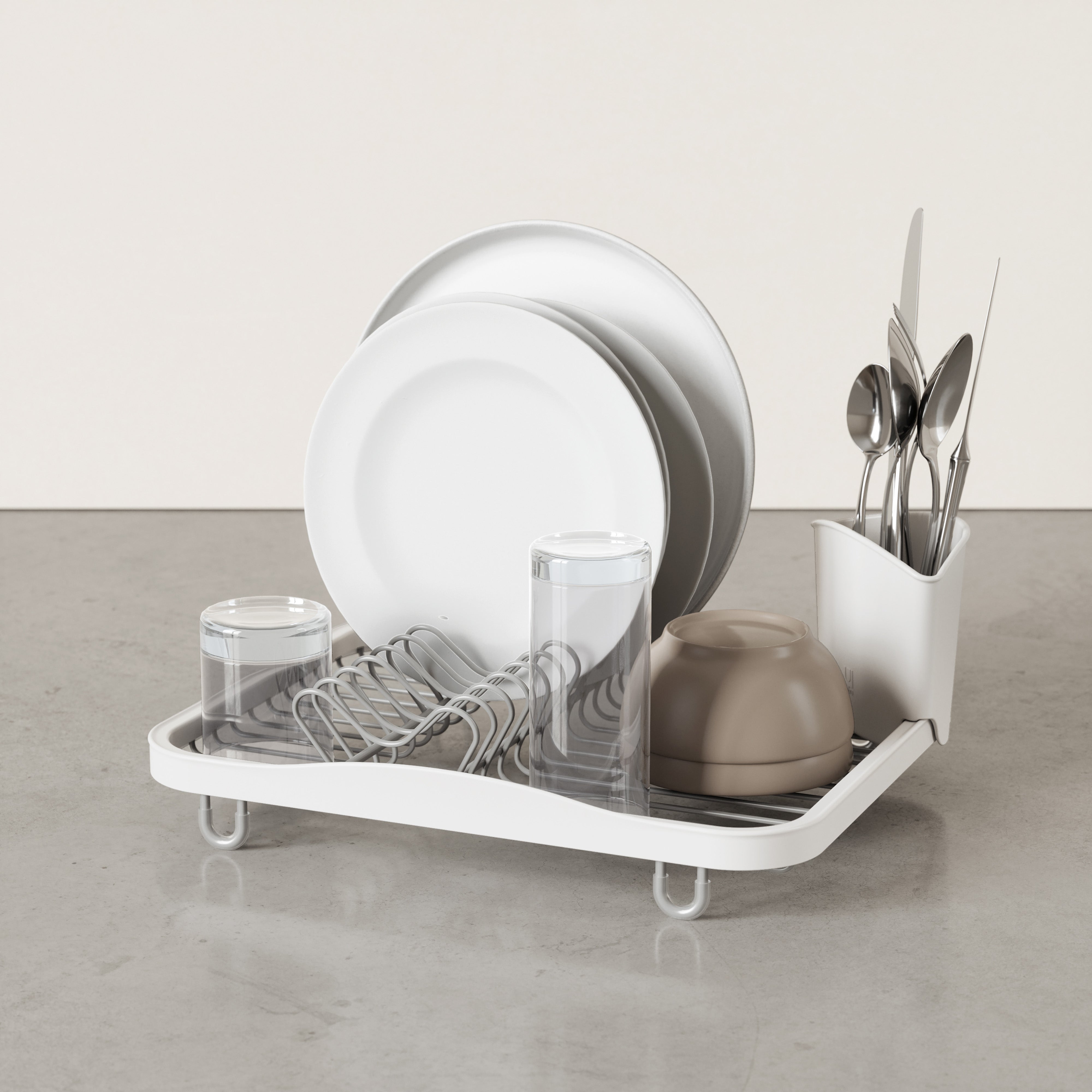 Umbra Sinkin Dish Rack White & Nickel