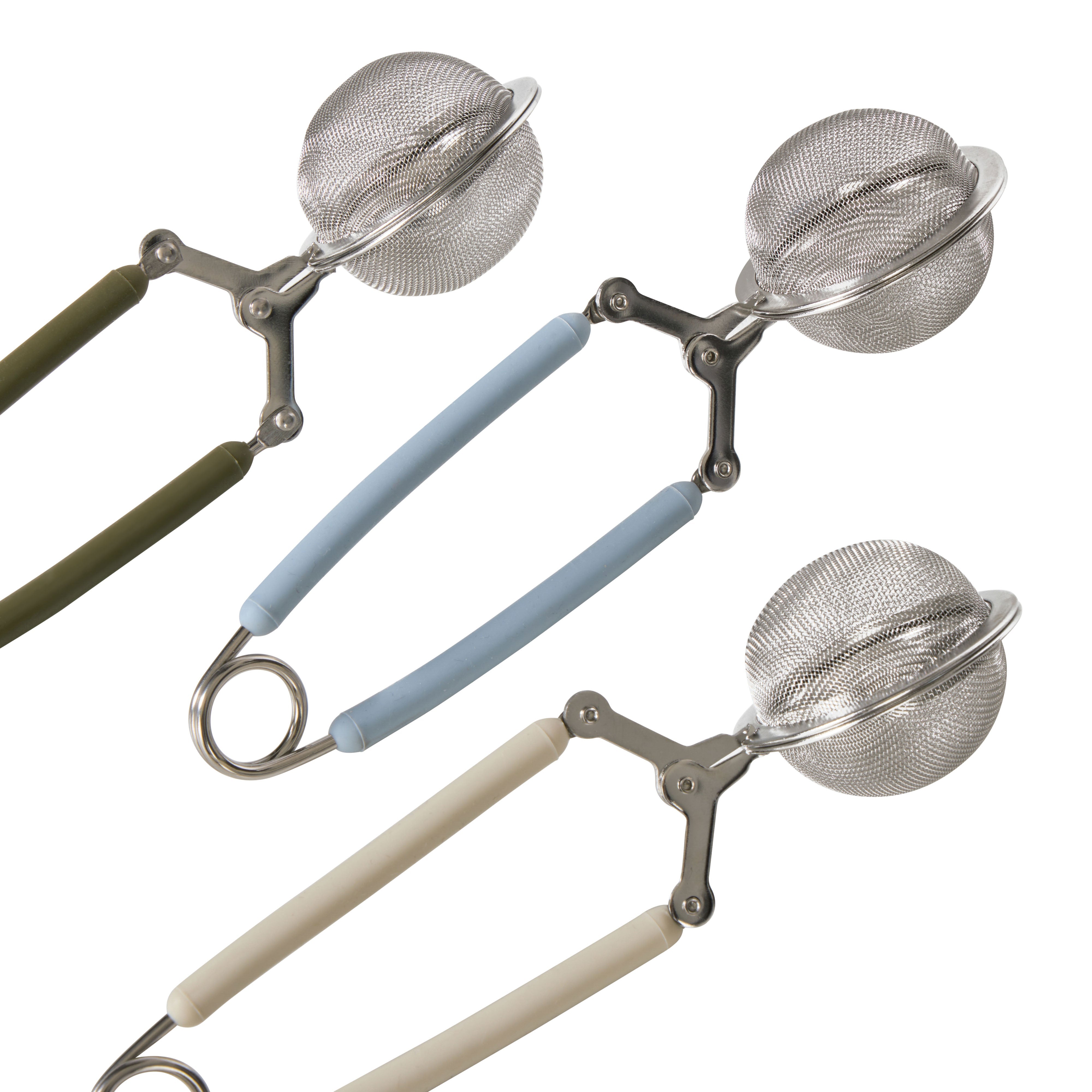 Leaf & Bean Mesh Tea Infuser With Silicone Grip Assorted