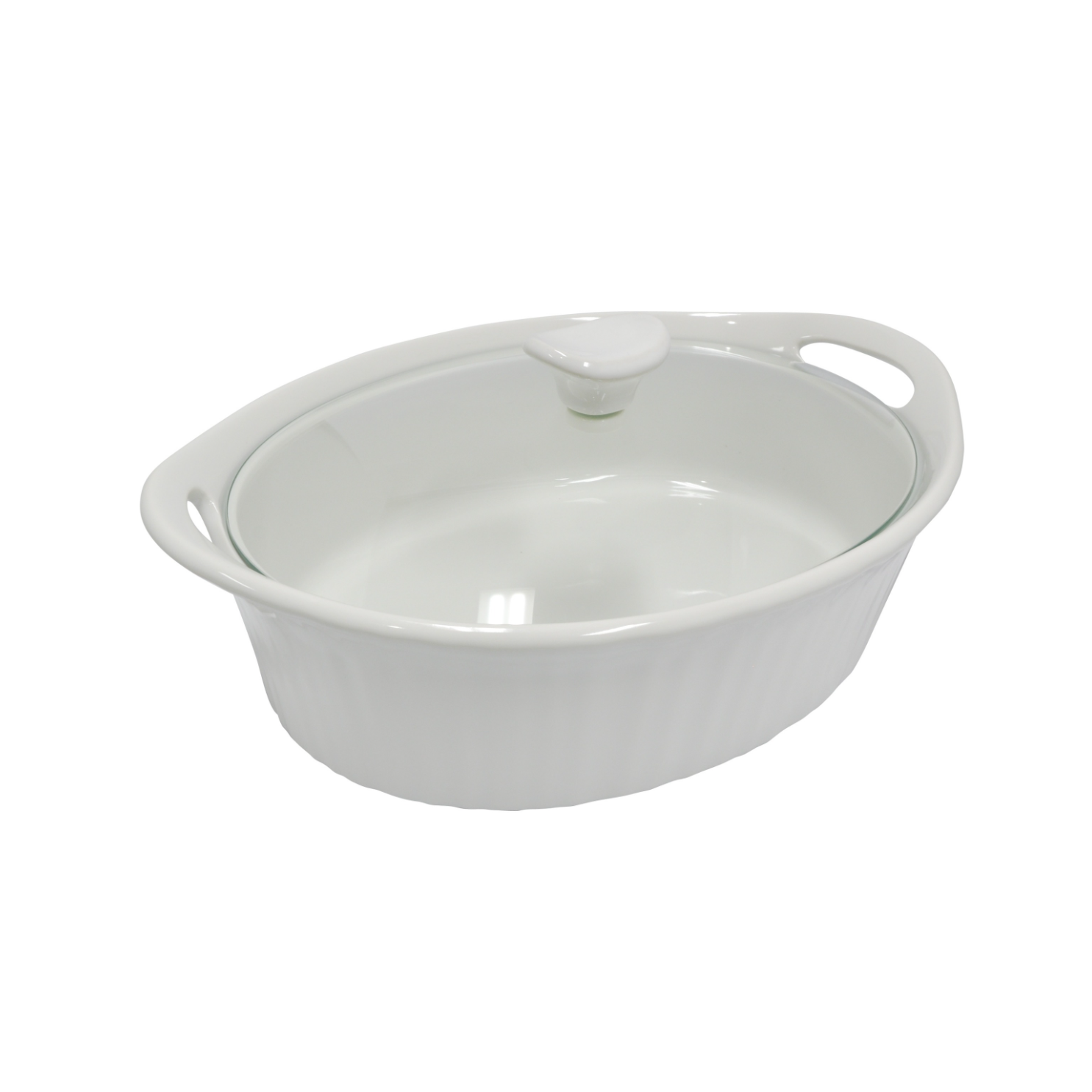 Corningware French White Oval Casserole Dish with Lid (1.4L)