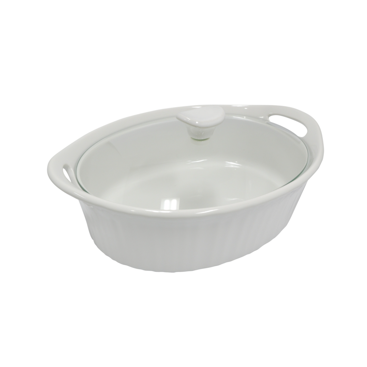 Corningware French White Oval Casserole Dish with Lid (1.4L)