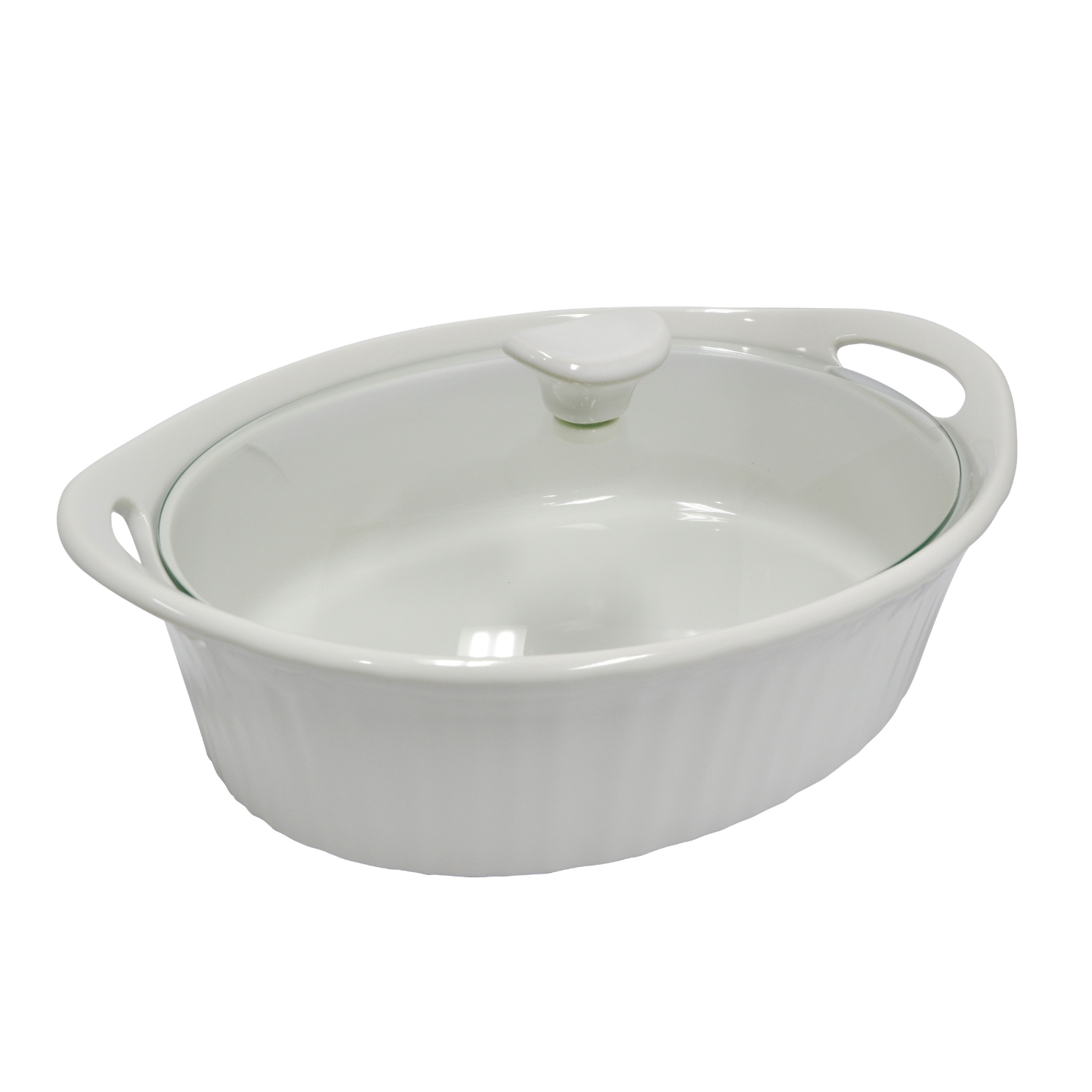 Corningware French White Oval Casserole Dish with Lid (2.35L)
