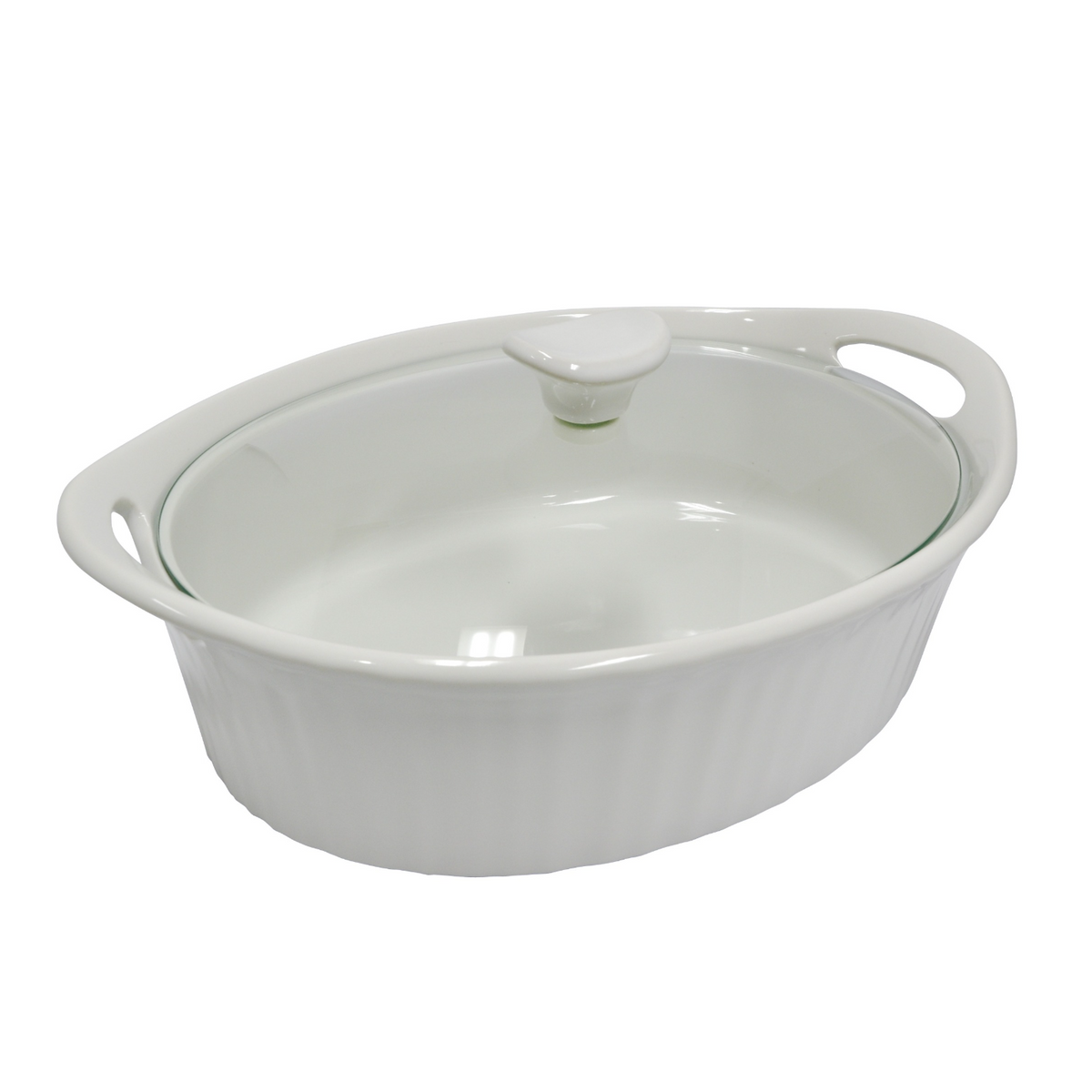 Corningware French White Oval Casserole Dish with Lid (2.35L)