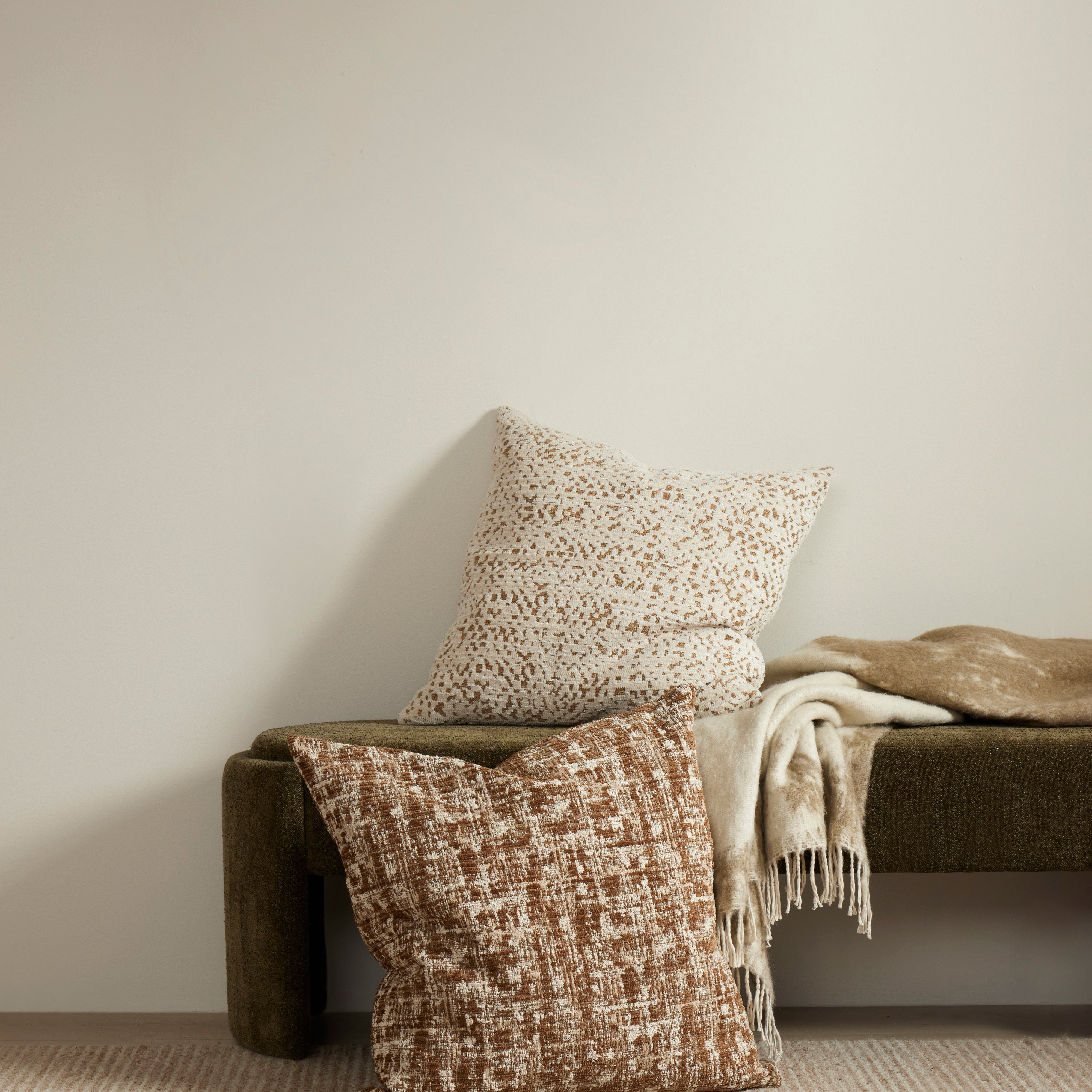Grand Designs Jasper Cushion Brown & Off White