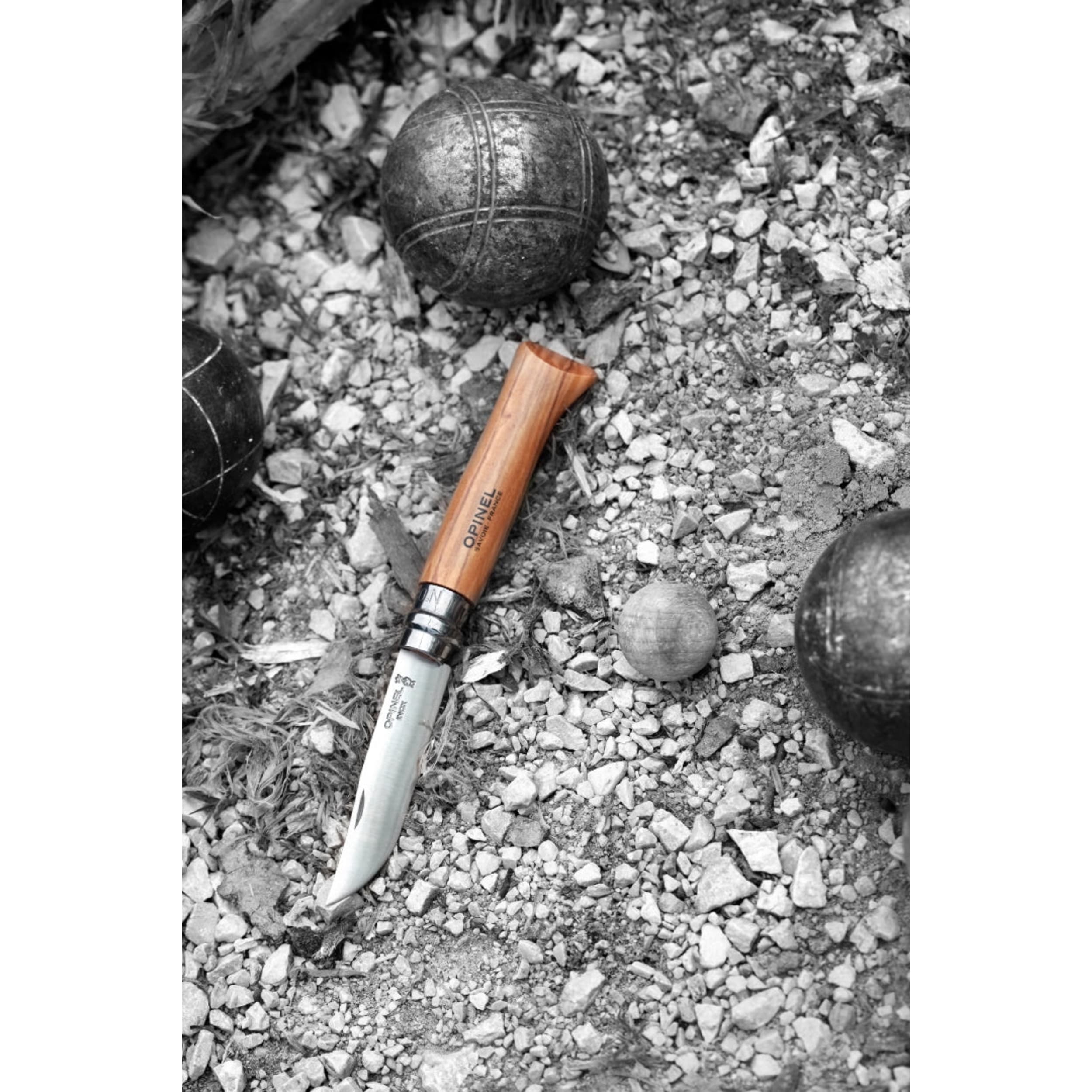 Opinel No.08 Stainless Steel Folding Knife & Sheath Olive