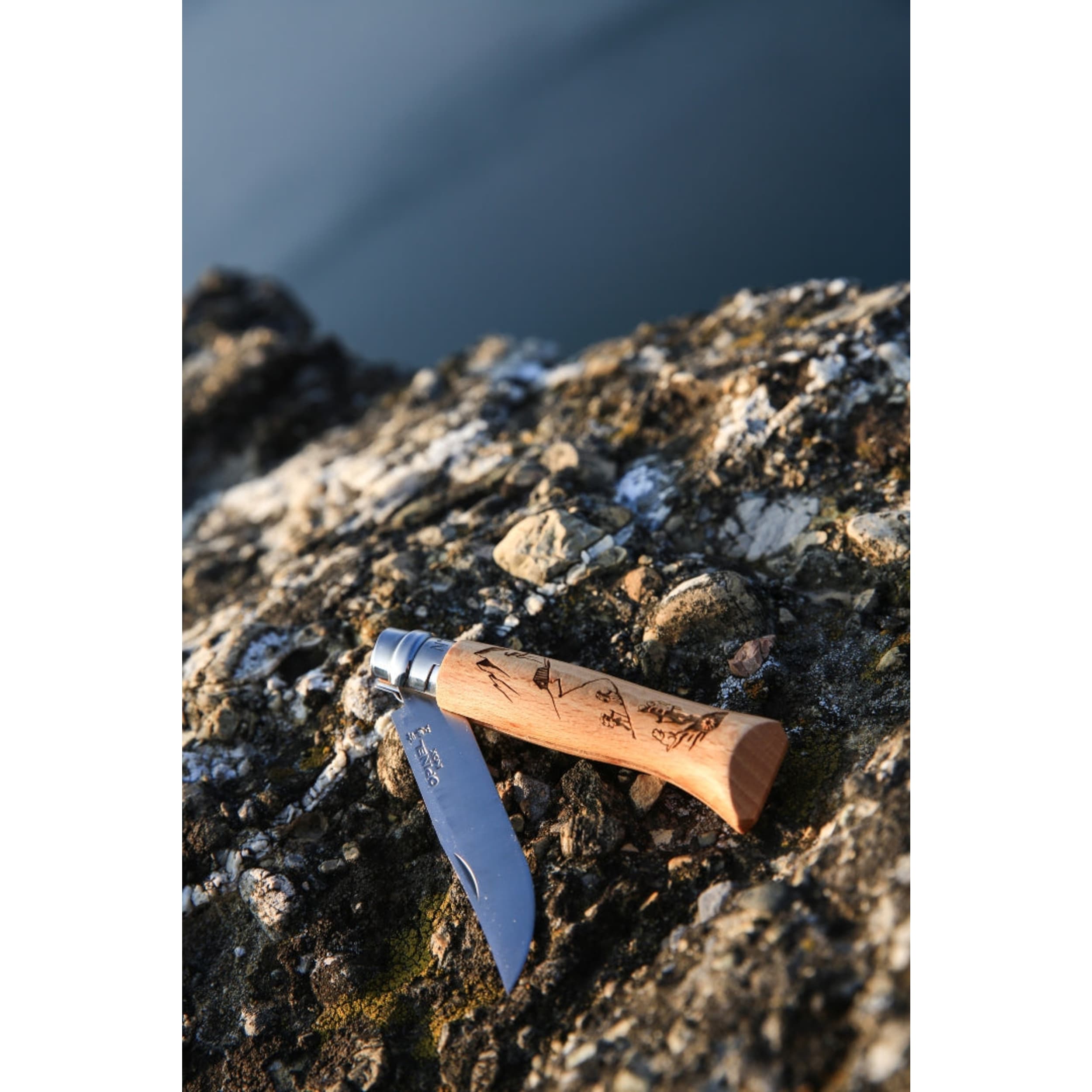 Opinel No.08 Alpine Adventures Engraved Folding Knife Hiking
