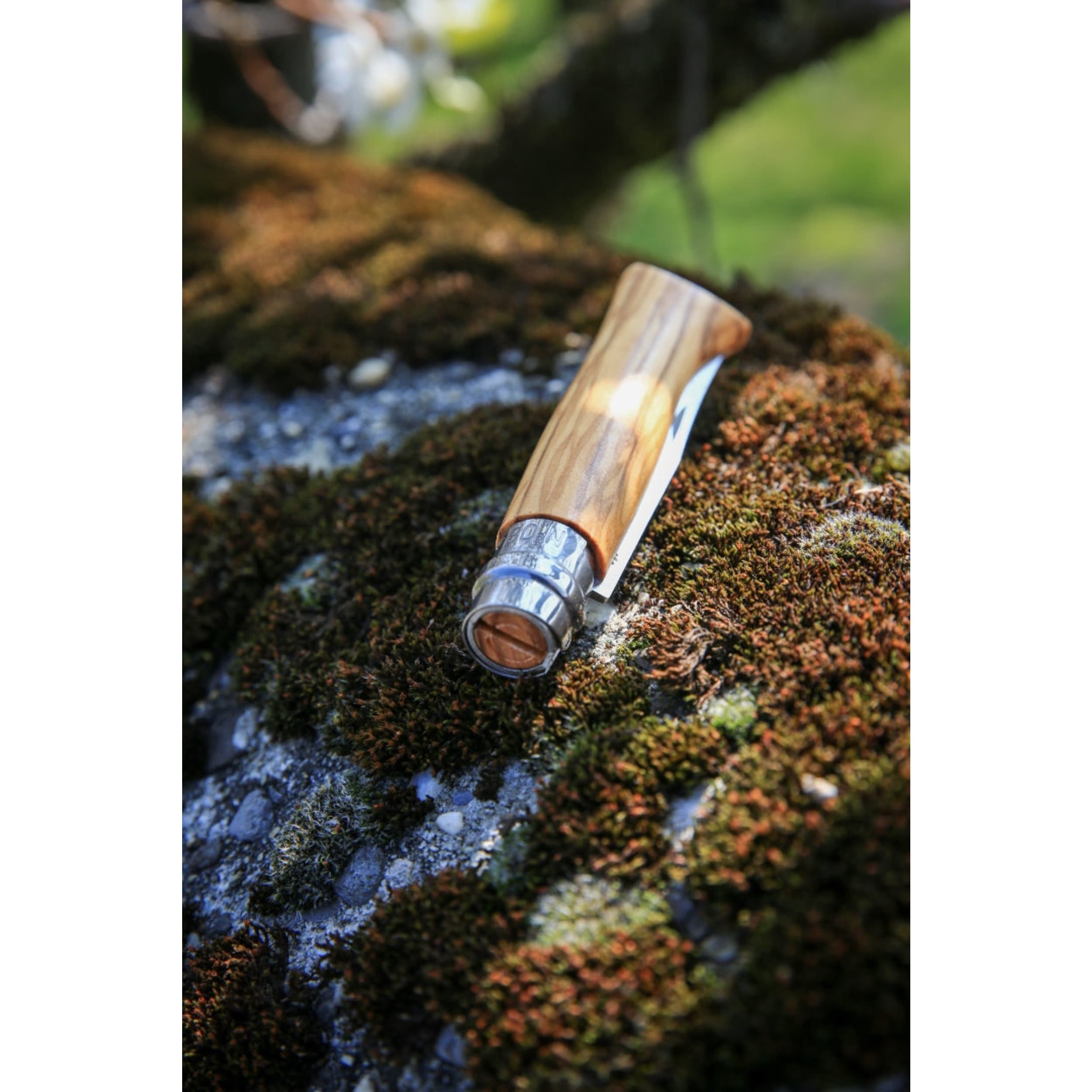 Opinel No.08 Stainless Steel Folding Knife & Sheath Olive