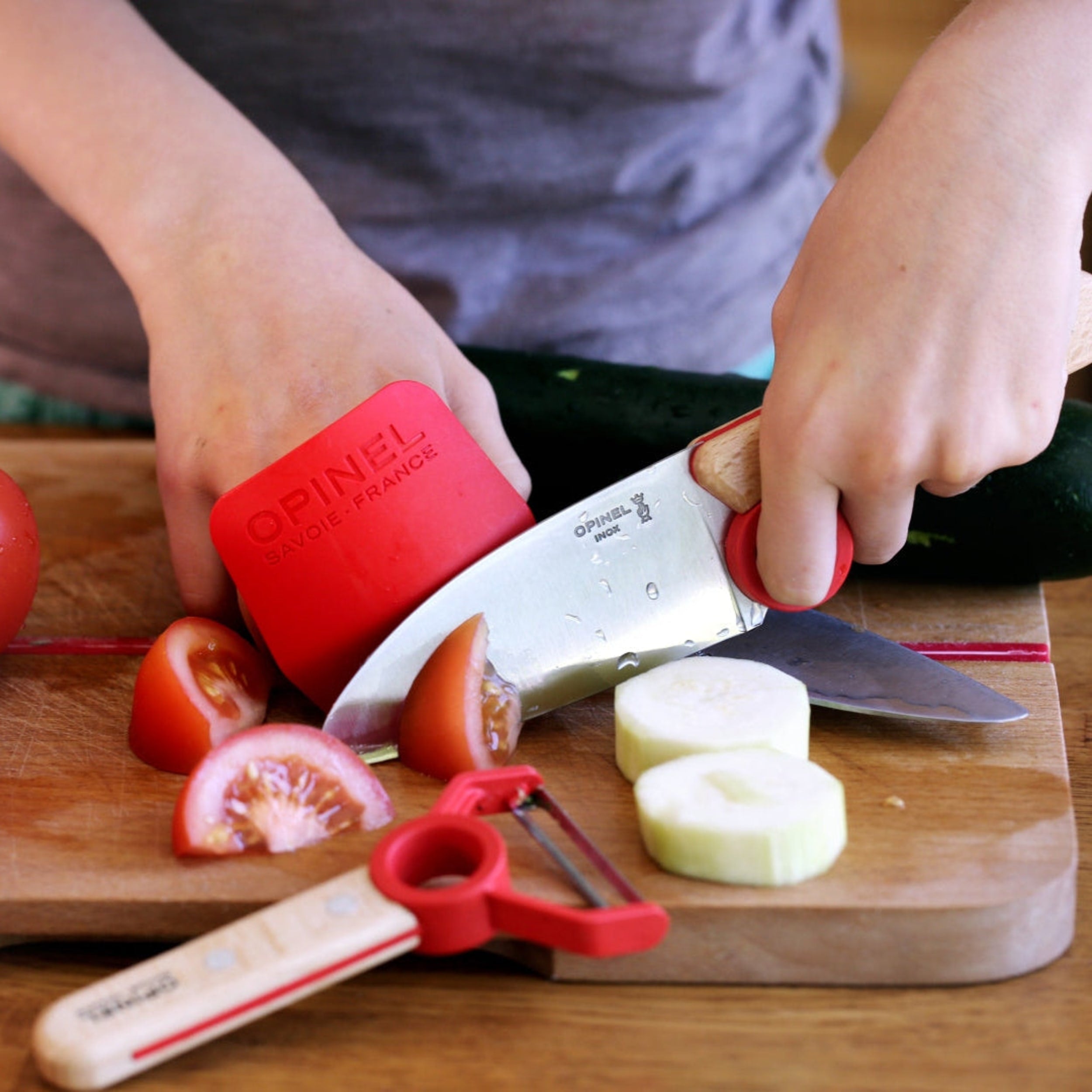 Opinel Le Petit Chef Kitchen 3 Piece Set Red