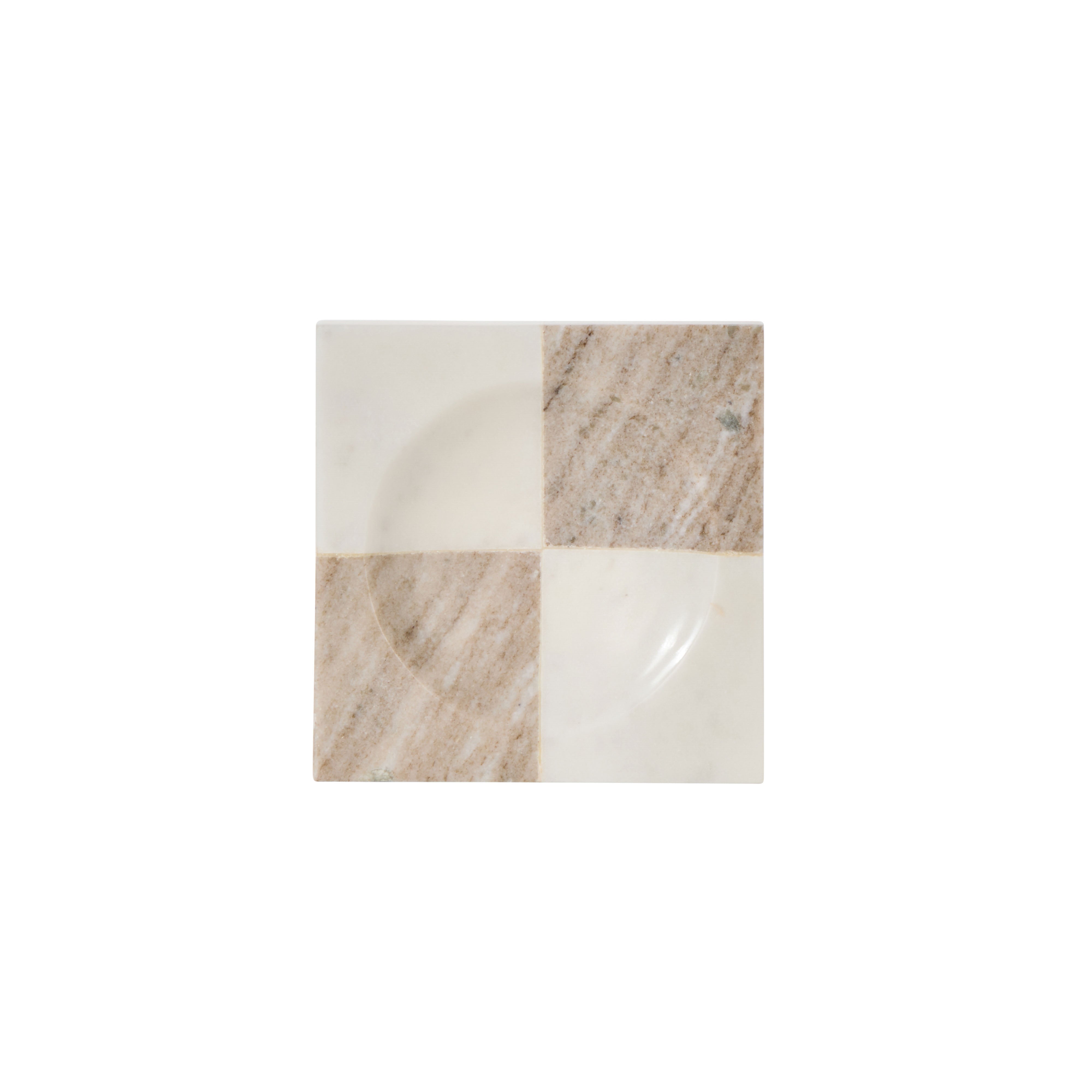 Amalfi Sachi Check Dish White & Beige