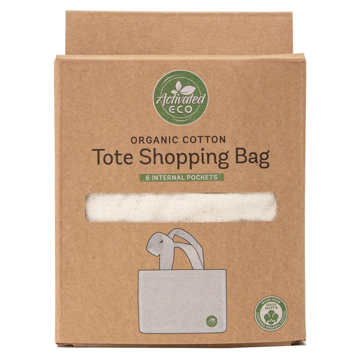 Activated Eco Organic Cotton Tote Shopping Bag
