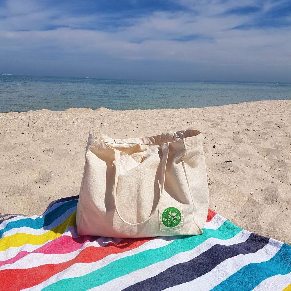 Activated Eco Organic Cotton Tote Shopping Bag