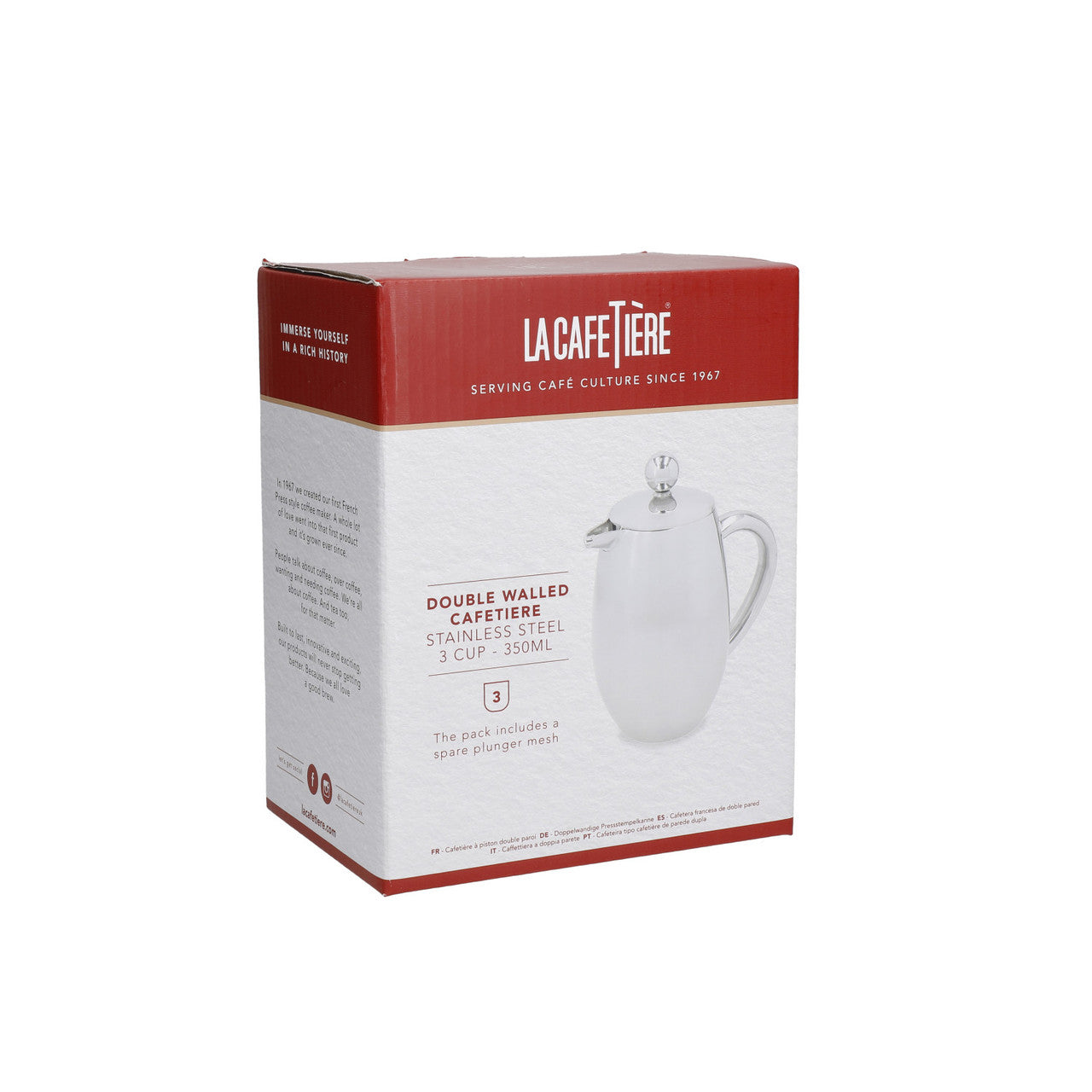 La Cafetière Double Walled Stainless Steel Cafetière 3 Cup / 350ml