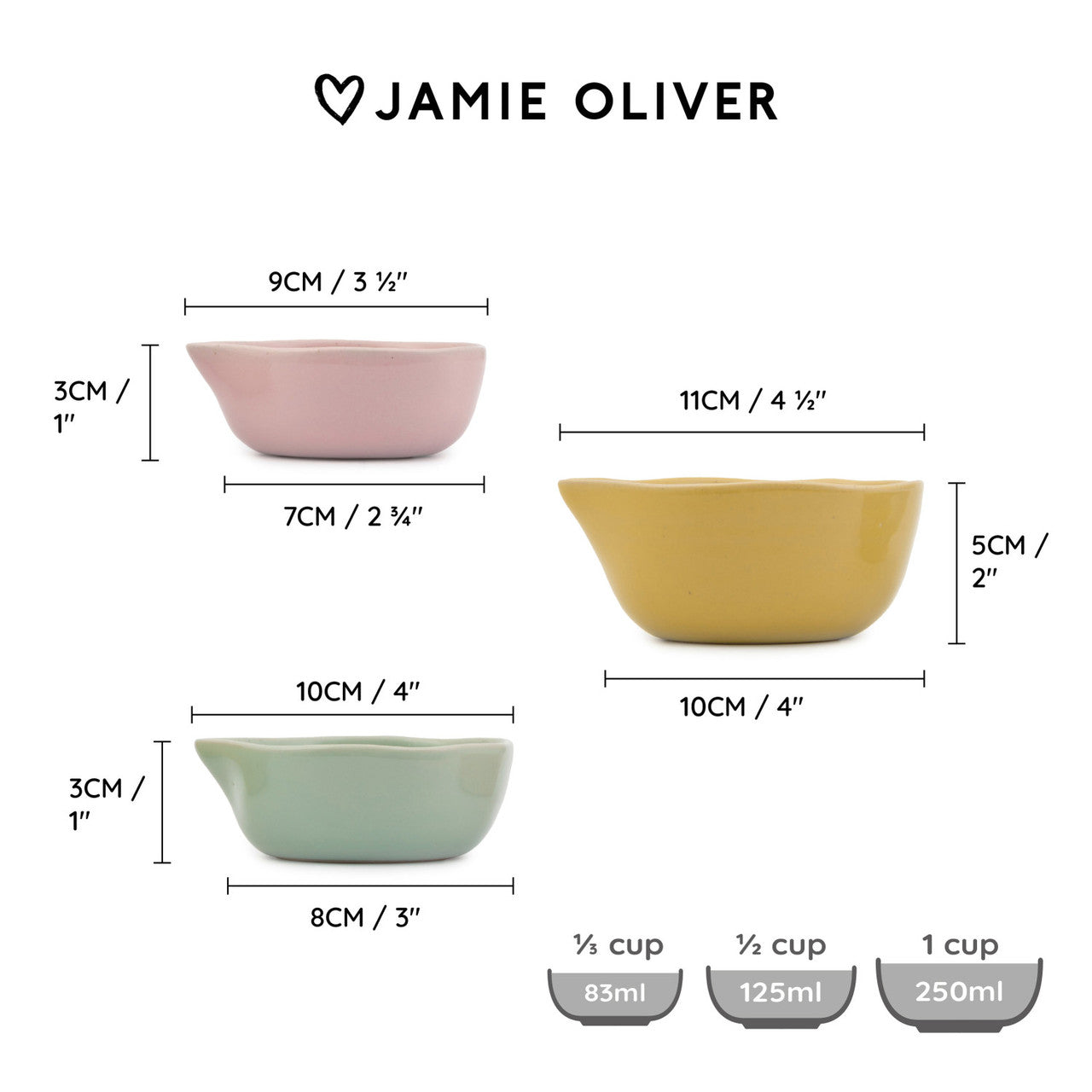 Jamie Oliver Big Love Pinch-Me Pots Set of 3