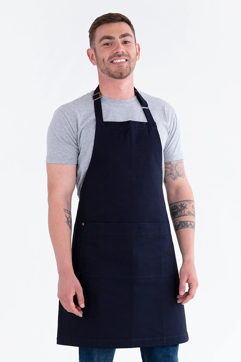 Aussie Chef Oska Bib Apron - Navy Blue