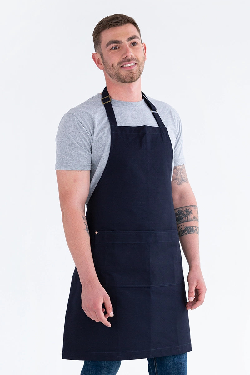 Aussie Chef Oska Bib Apron - Navy Blue
