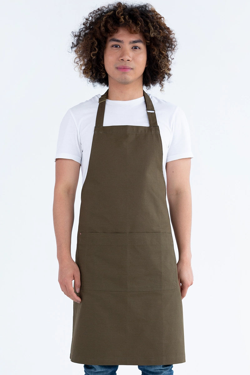 Aussie Chef Oska Bib Apron - Olive Green