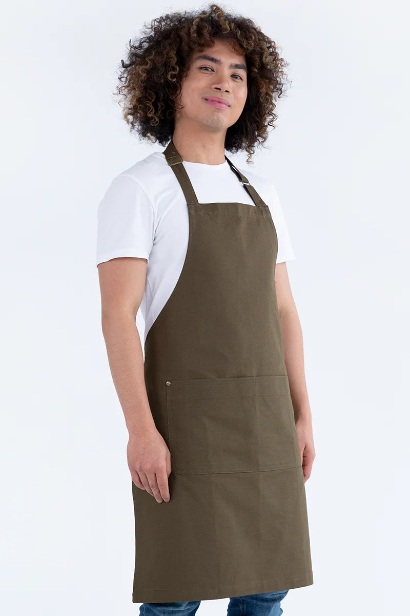 Aussie Chef Oska Bib Apron - Olive Green