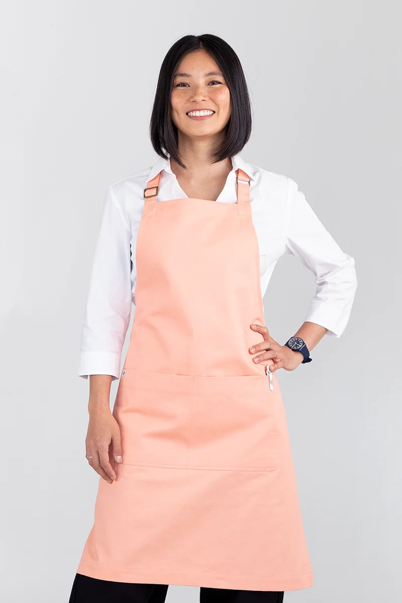 Aussie Chef Oska Bib Apron - Peach